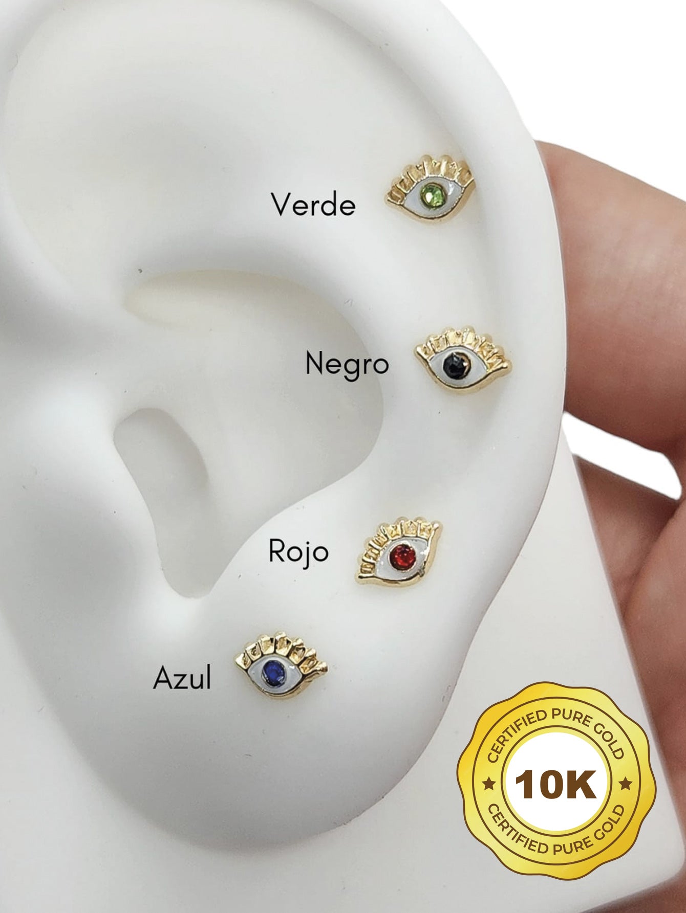 Par de Broquel ojo turco (rojo, negro, azul, verde)