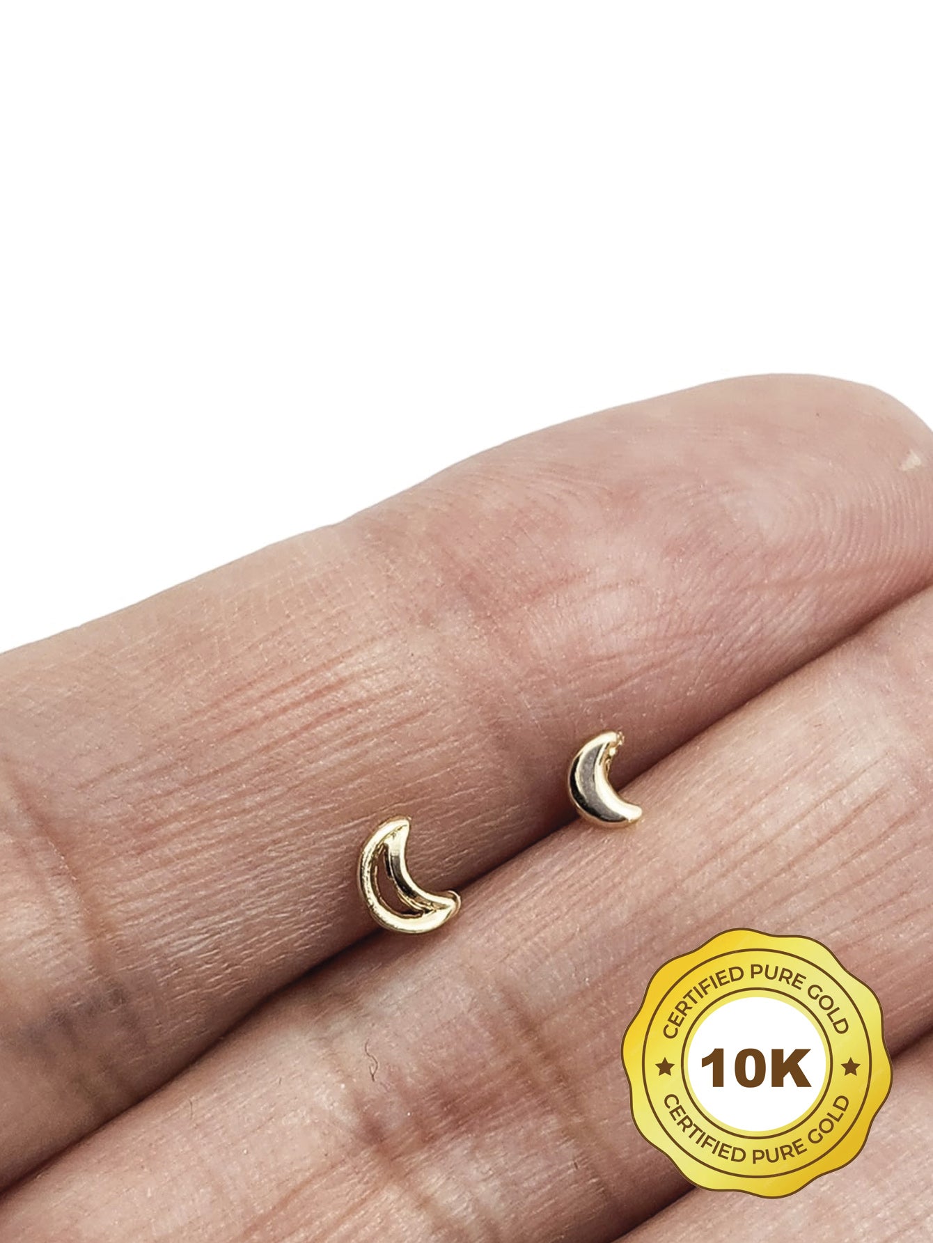 Par o Pieza de Broquel Luna Sólido y Luna Contorno