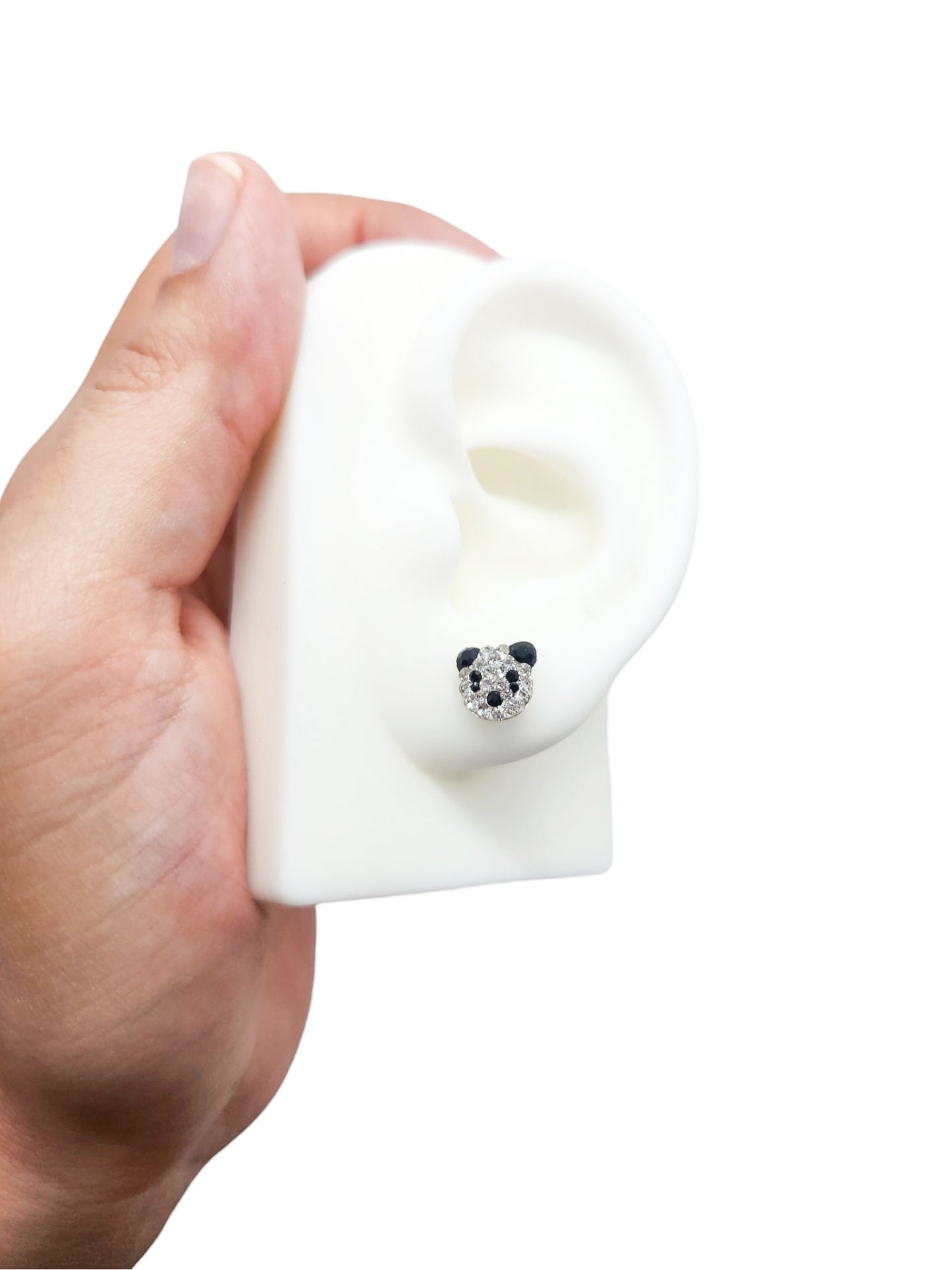 Par de Broquel OSO PANDA plata 925