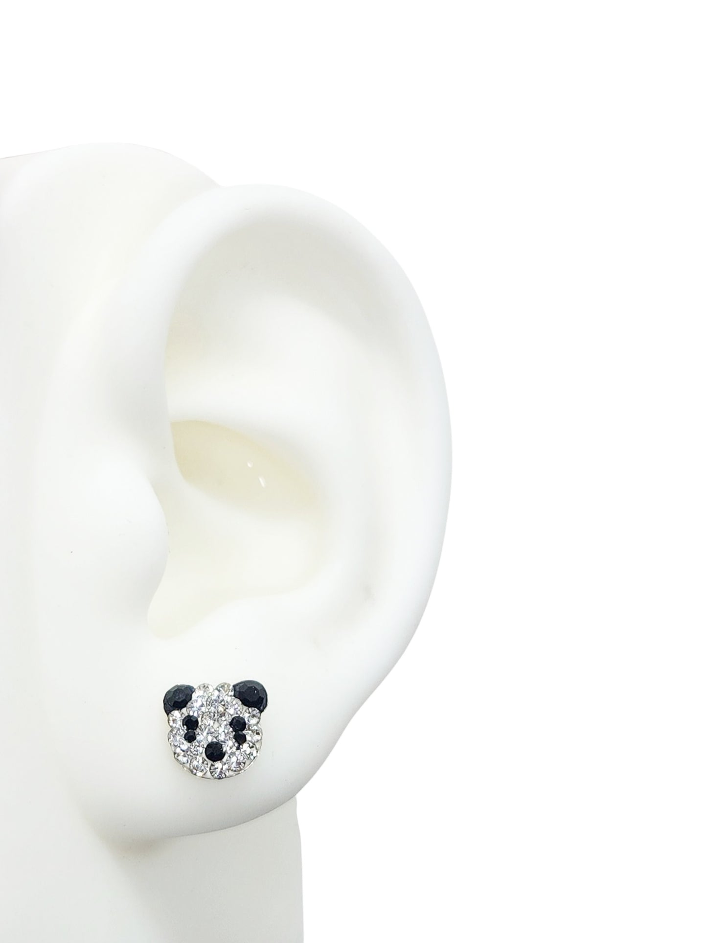 Par de Broquel OSO PANDA plata 925