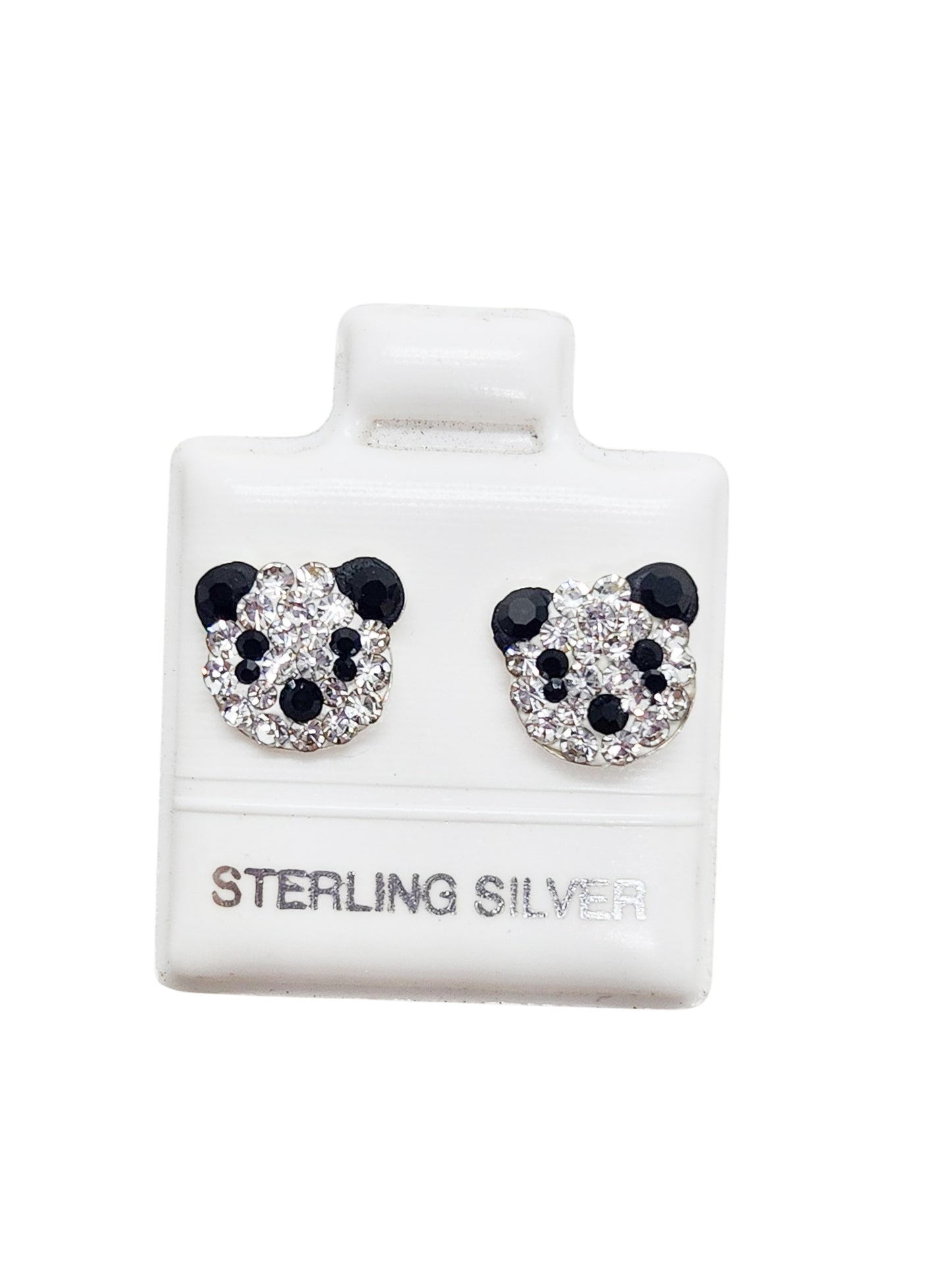 Par de Broquel OSO PANDA plata 925