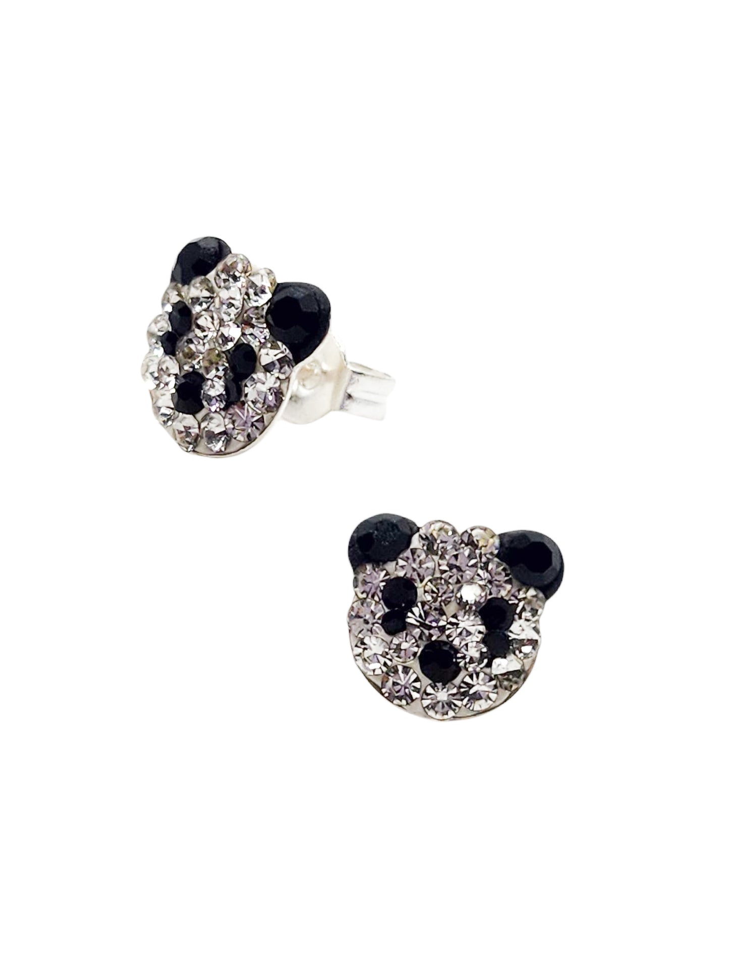 Par de Broquel OSO PANDA plata 925