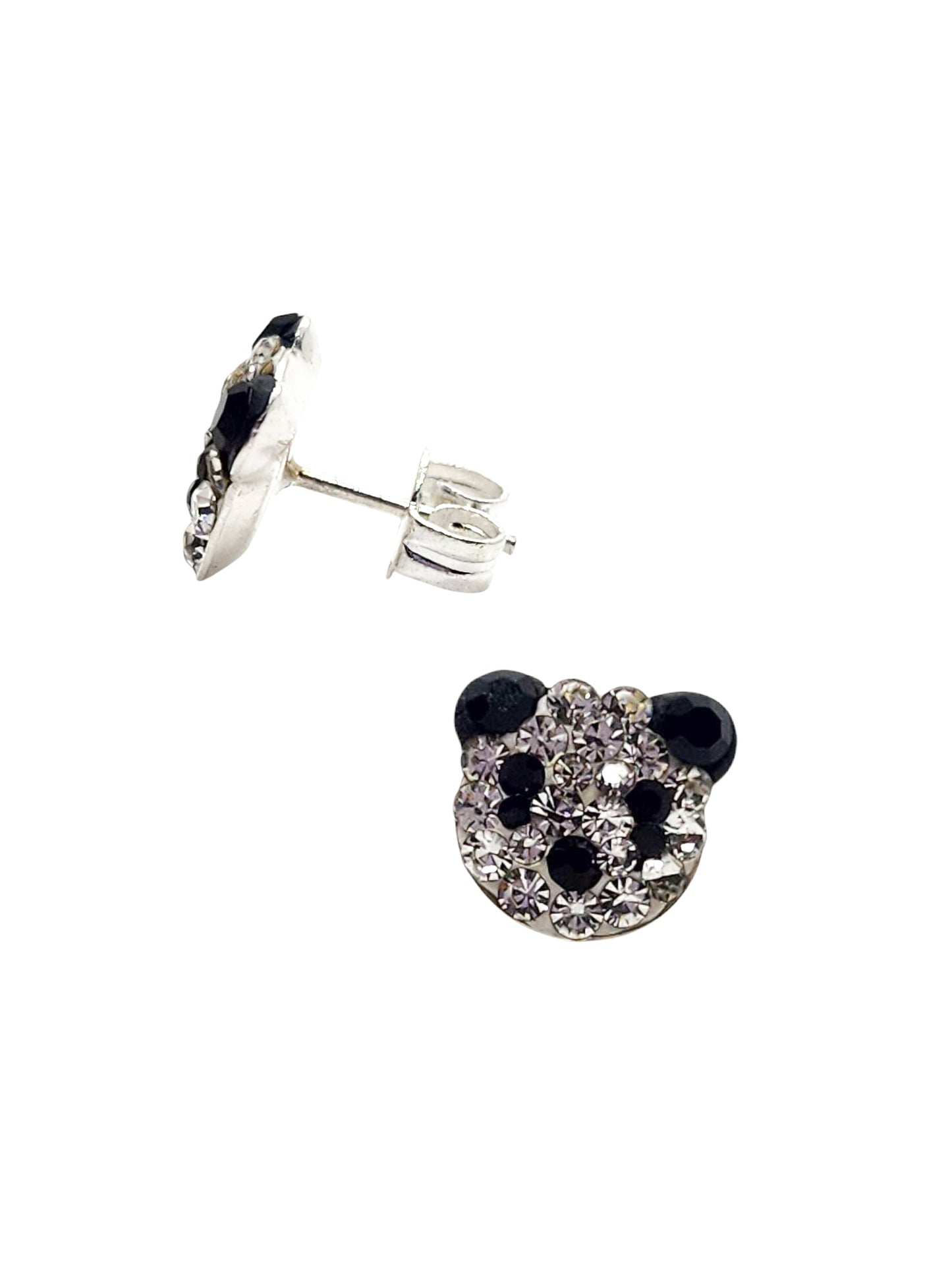 Par de Broquel OSO PANDA plata 925