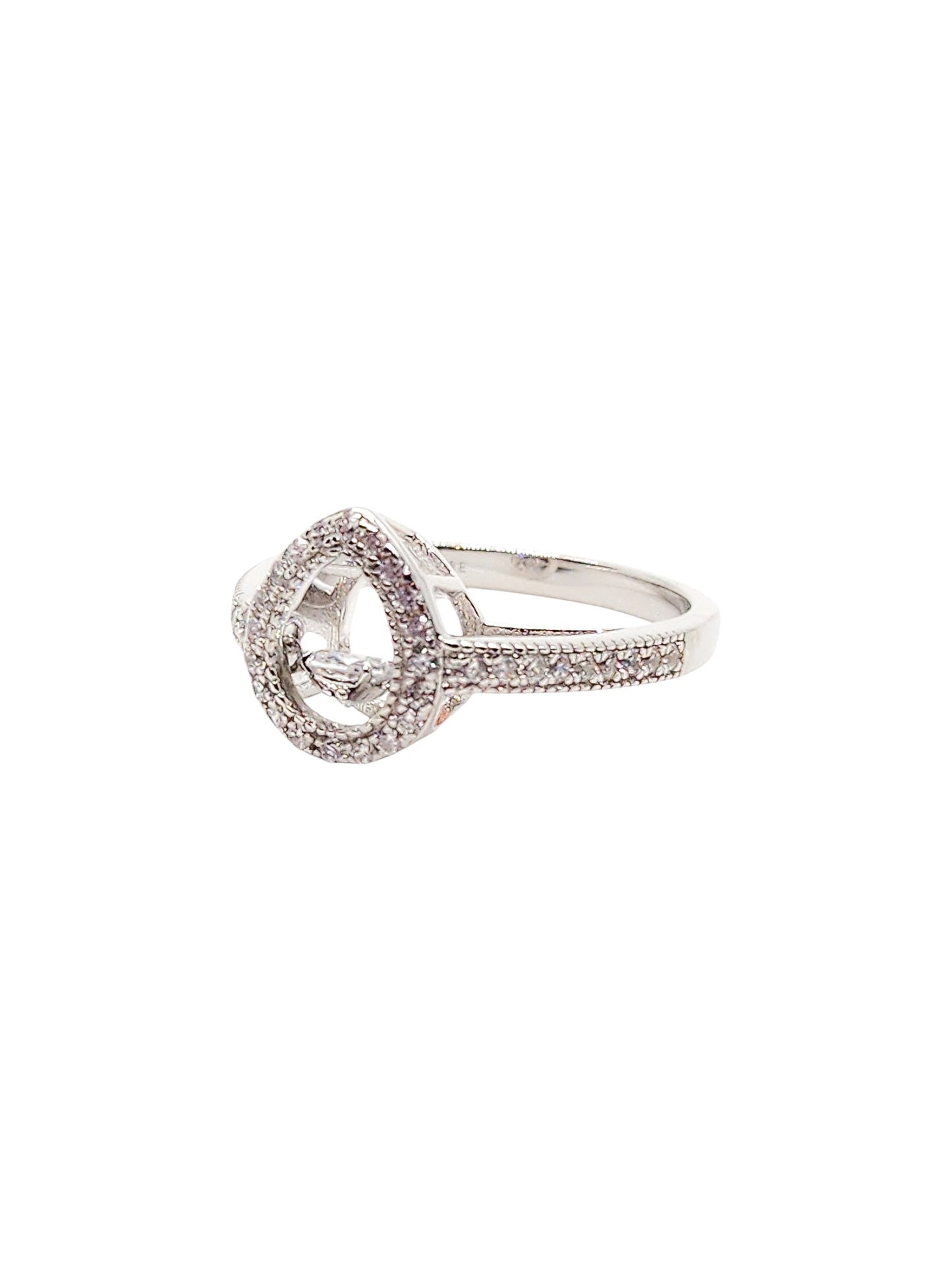 Solitario gota giratorio plata 925 PREMIUM
