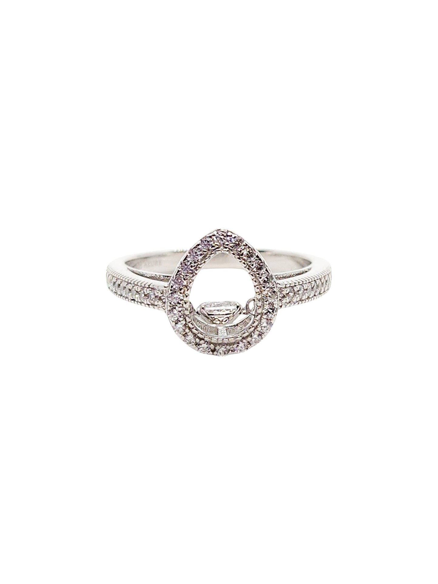 Solitario gota giratorio plata 925 PREMIUM