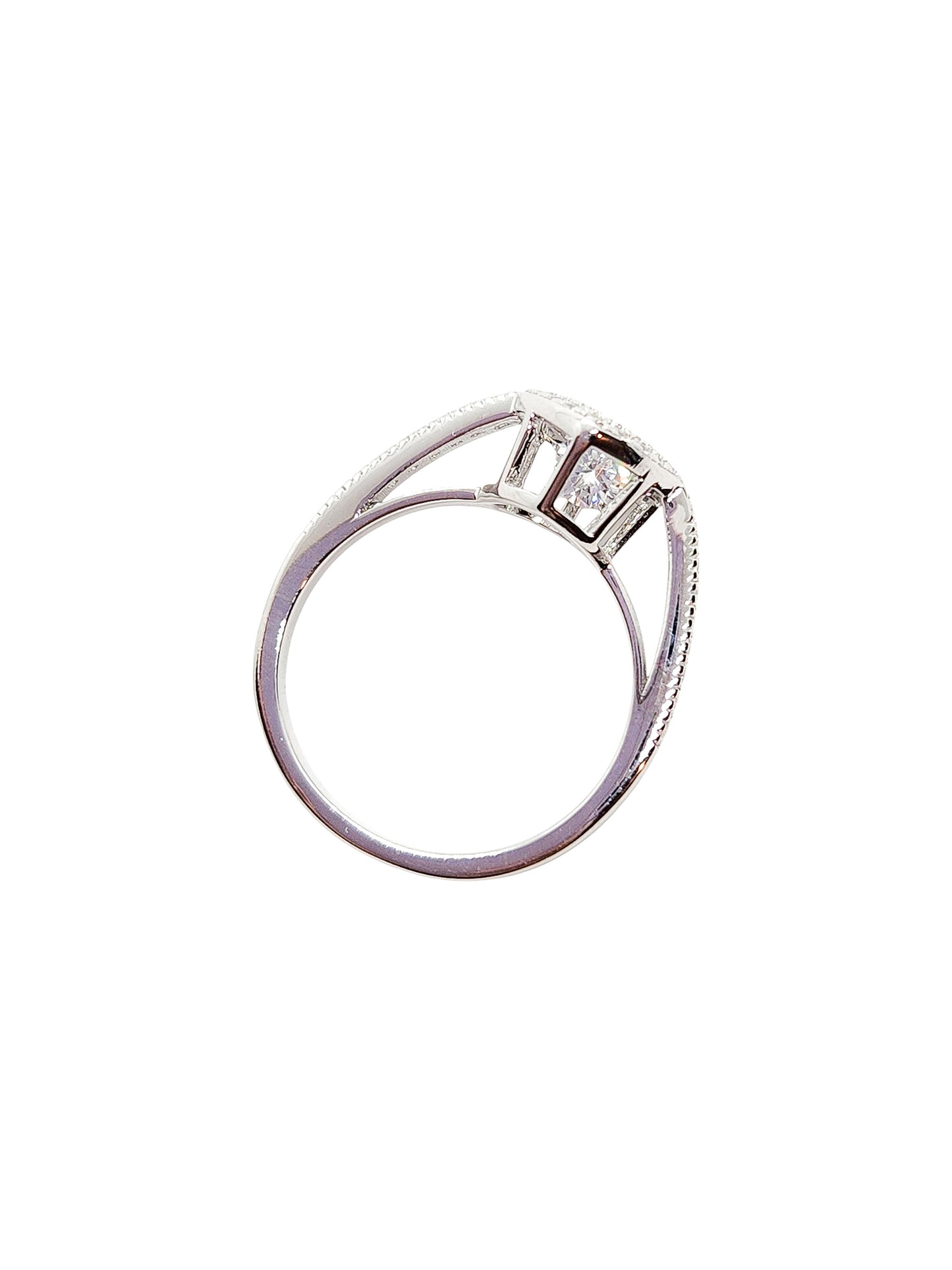 Solitario gota giratorio plata 925 PREMIUM