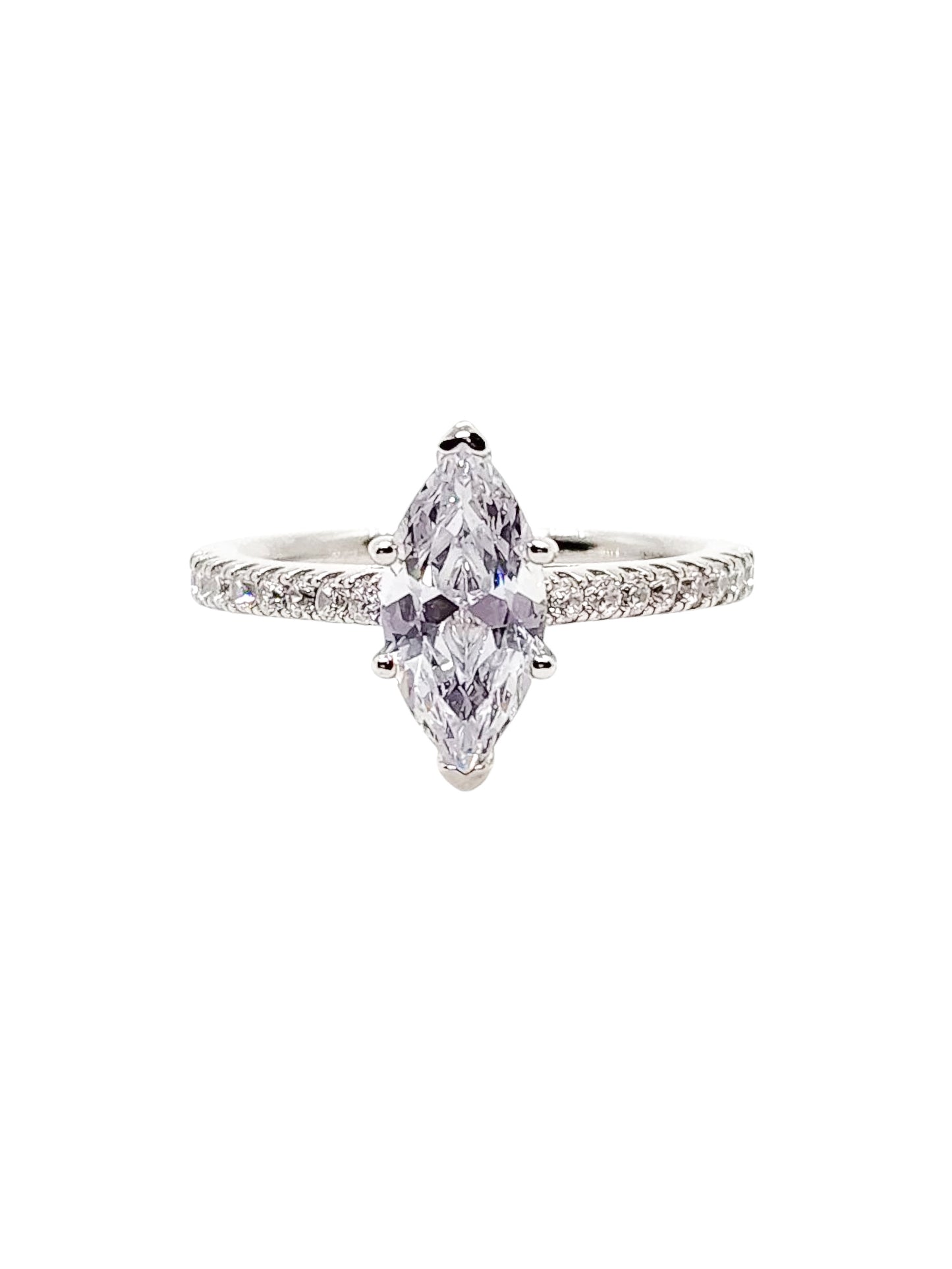 Solitario corte marquisse plata 925 PREMIUM