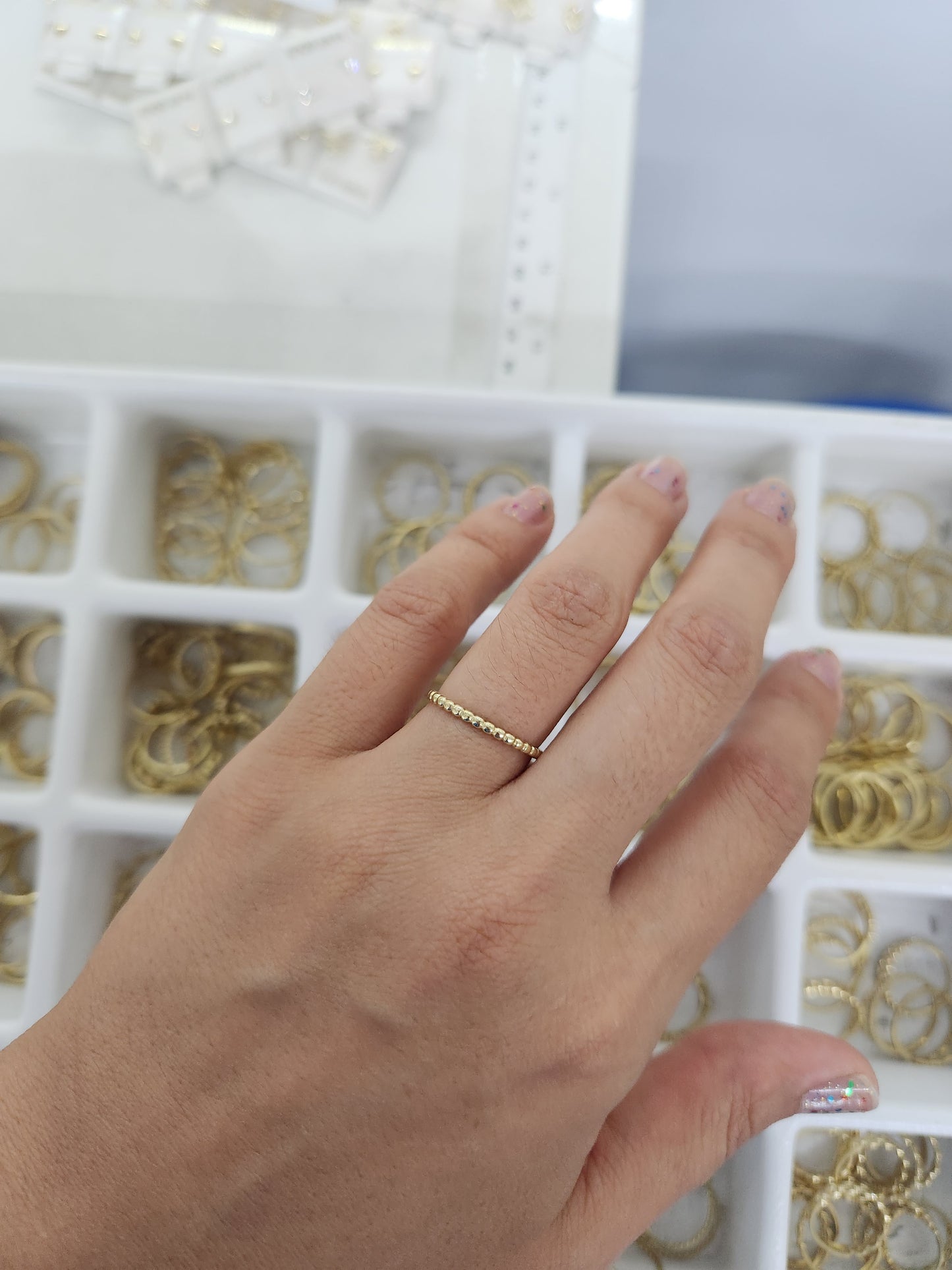 Anillo puntos oro 10k dorado