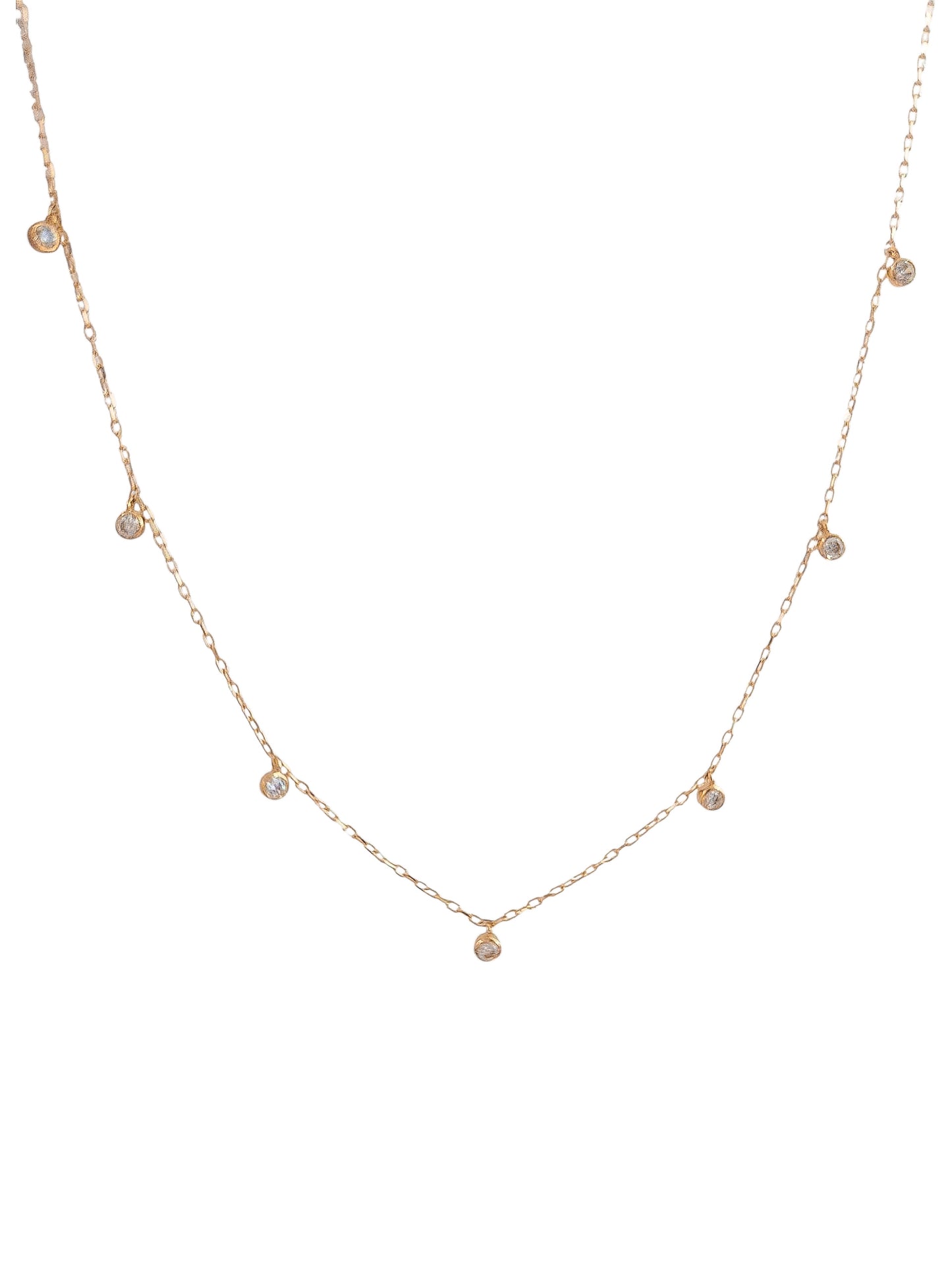 Gargantilla zirconias blancas con bisel oro 10k
