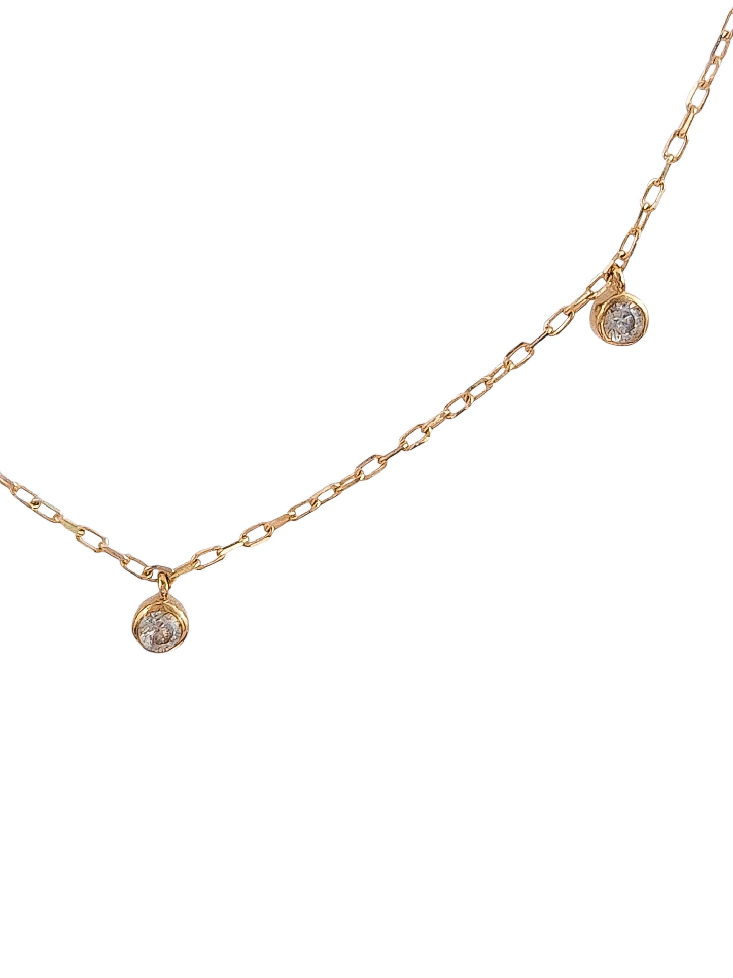 Gargantilla zirconias blancas con bisel oro 10k
