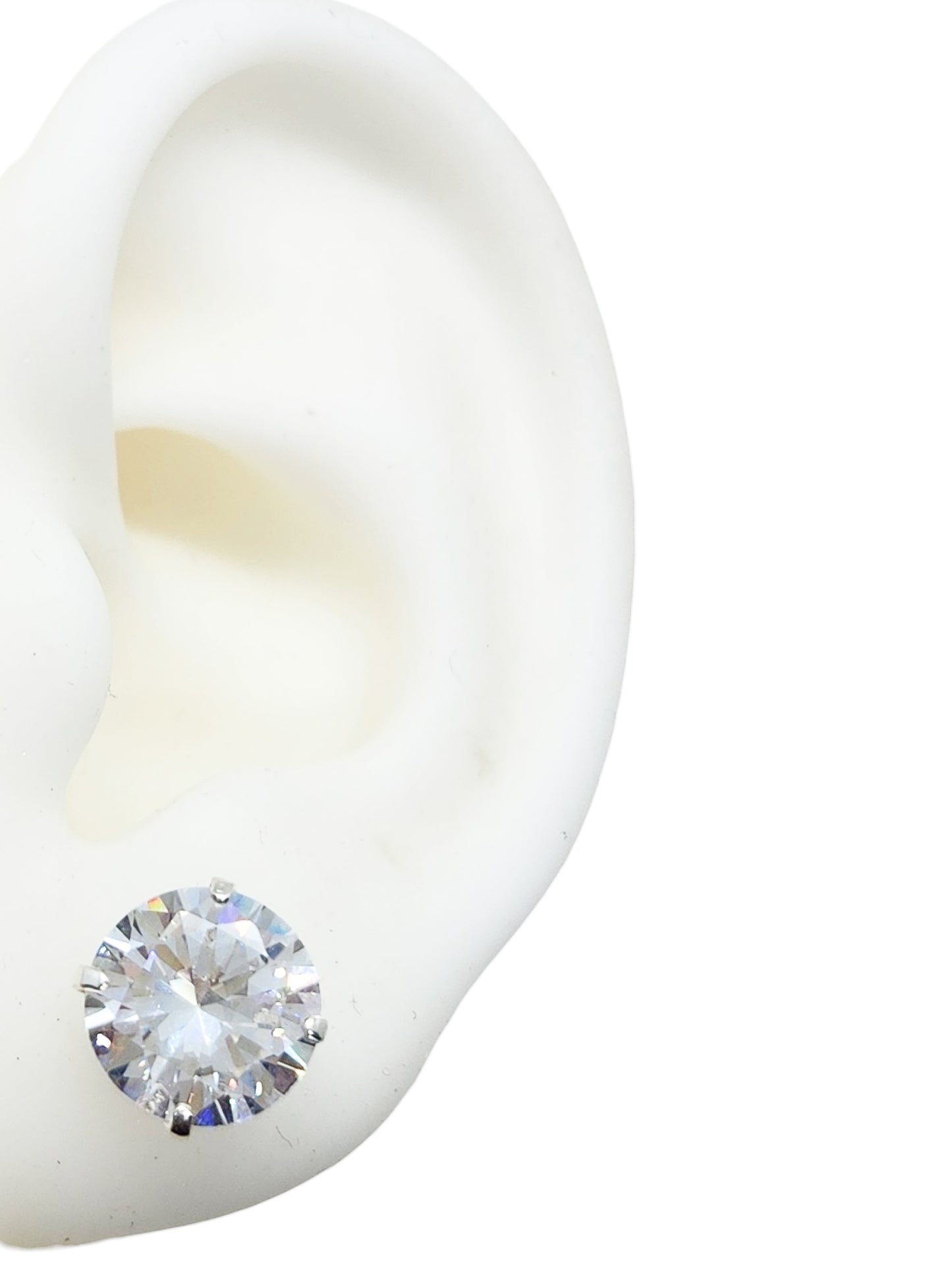 Par de aretes redondo XL 10mm plata 925