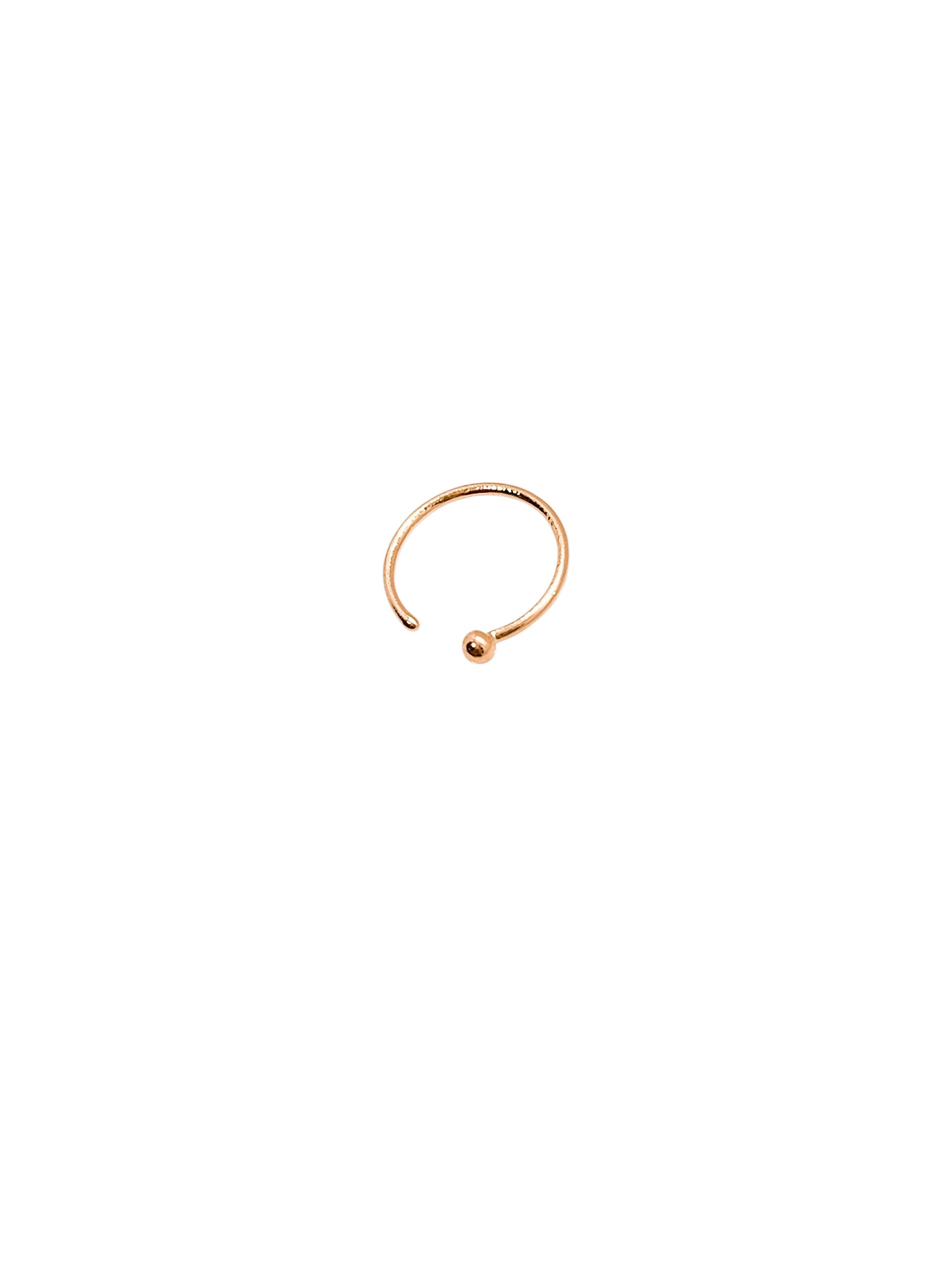 Argolla/percing Nariz Oro 10k Con Esfera Lisa