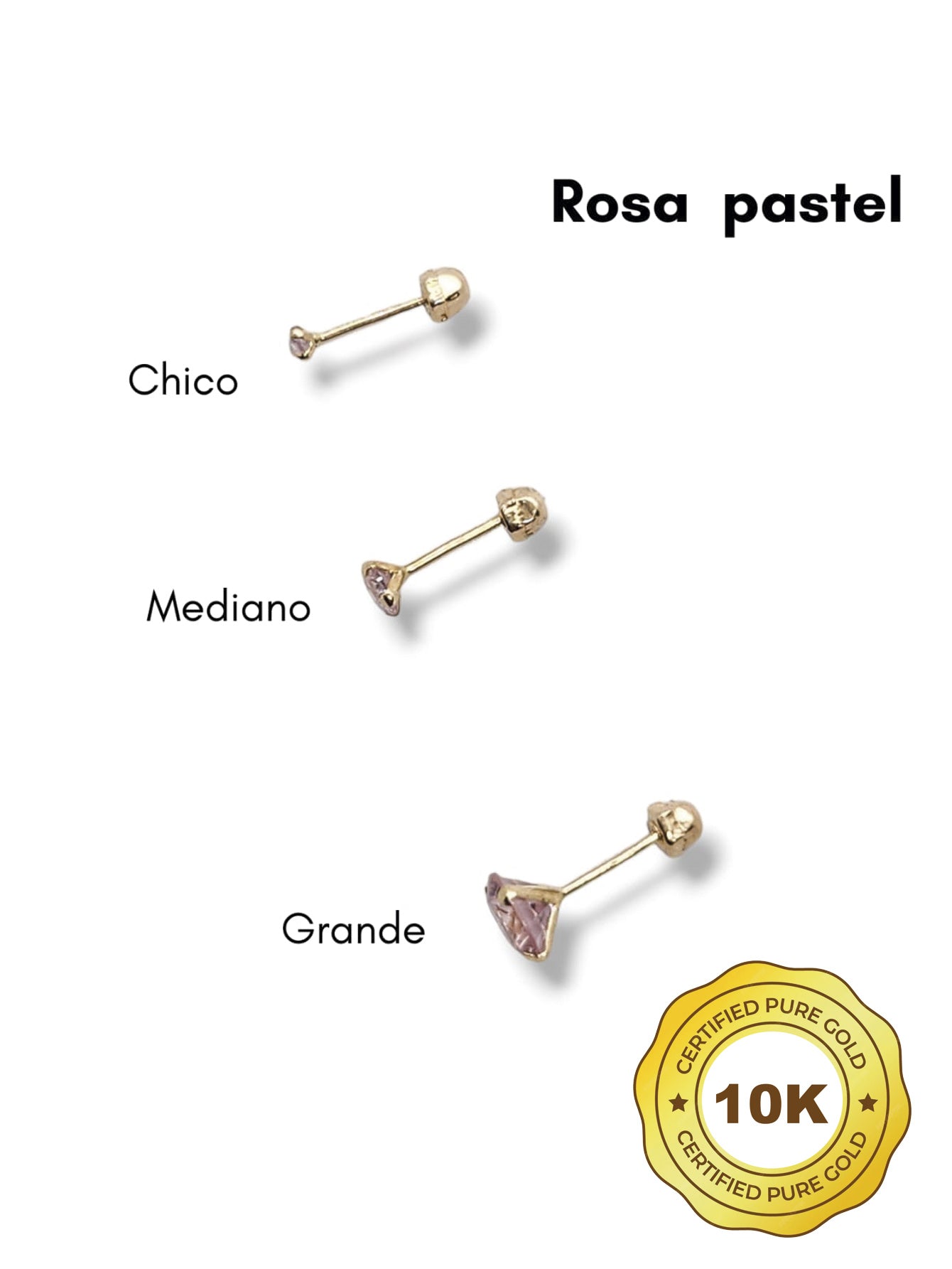 Par de Broquel básico recto ROSA PASTEL
