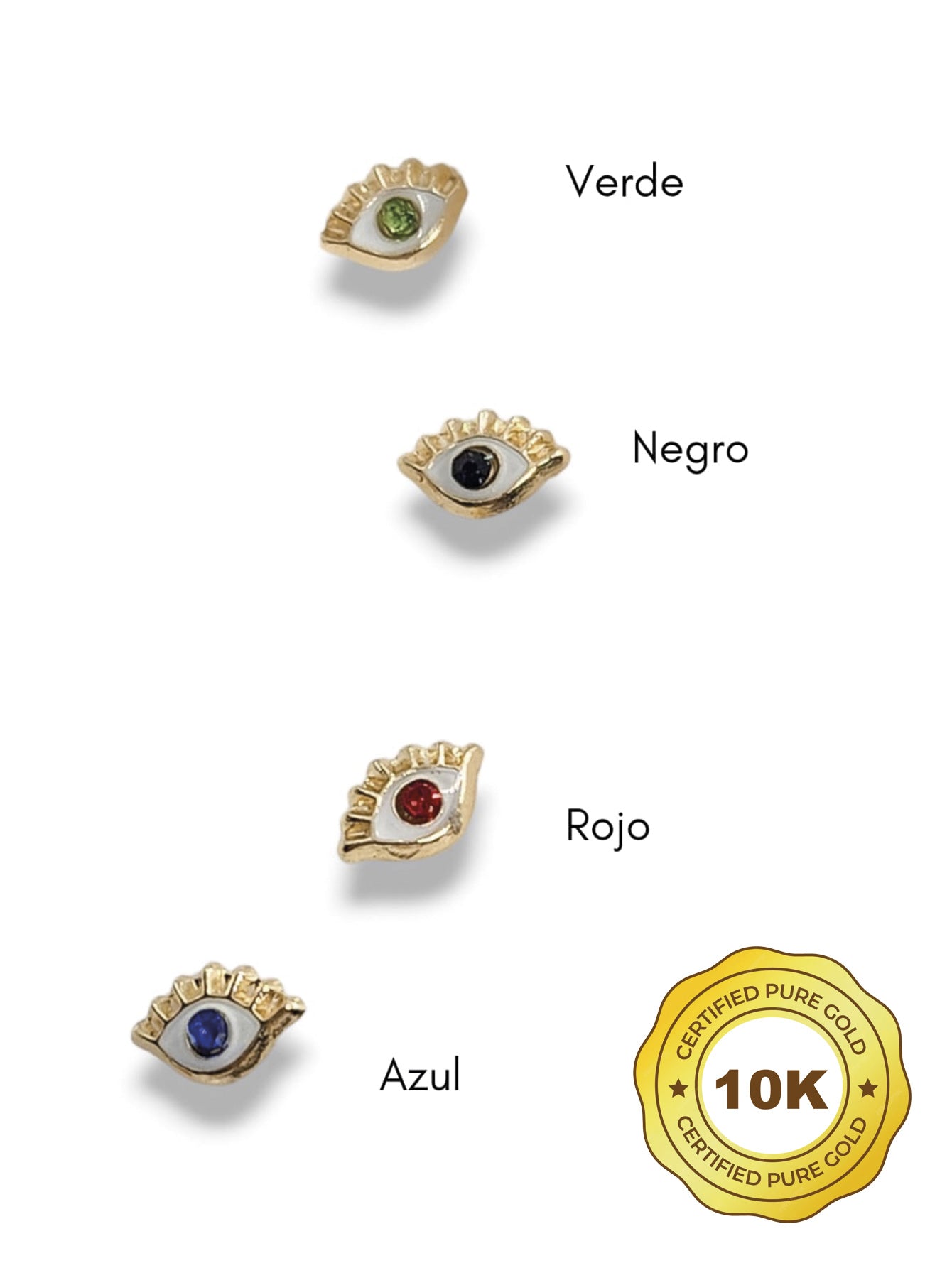 Par de Broquel ojo turco (rojo, negro, azul, verde)