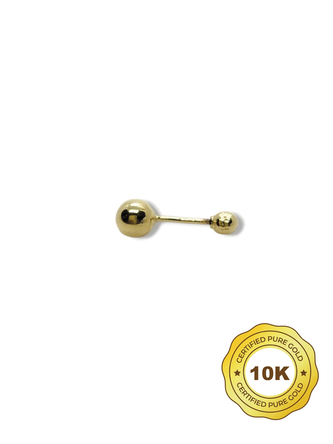 Par de Broquel bola básico oro 10k dorado