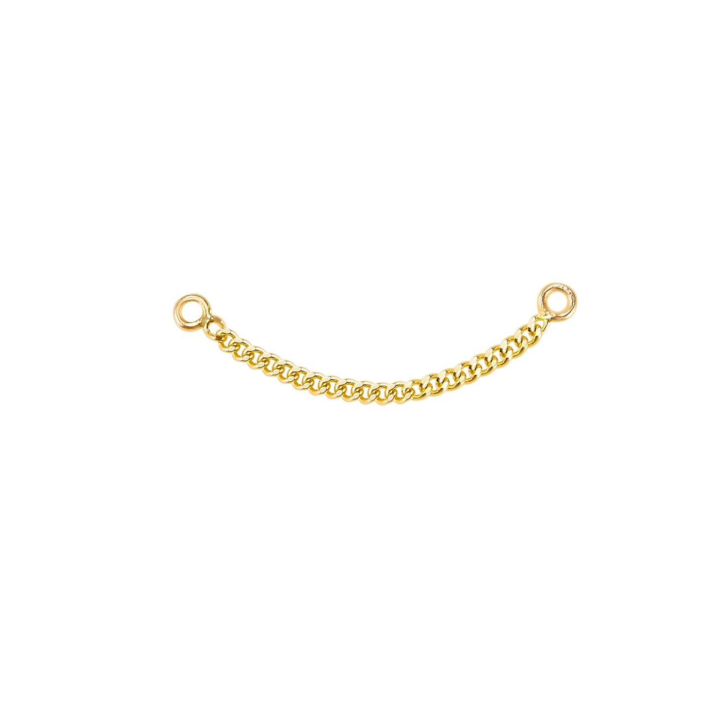 Pieza accesorio cadena 2.5 cms CHICA para DOBLE PERFORACIÓN oro 10k DORADO