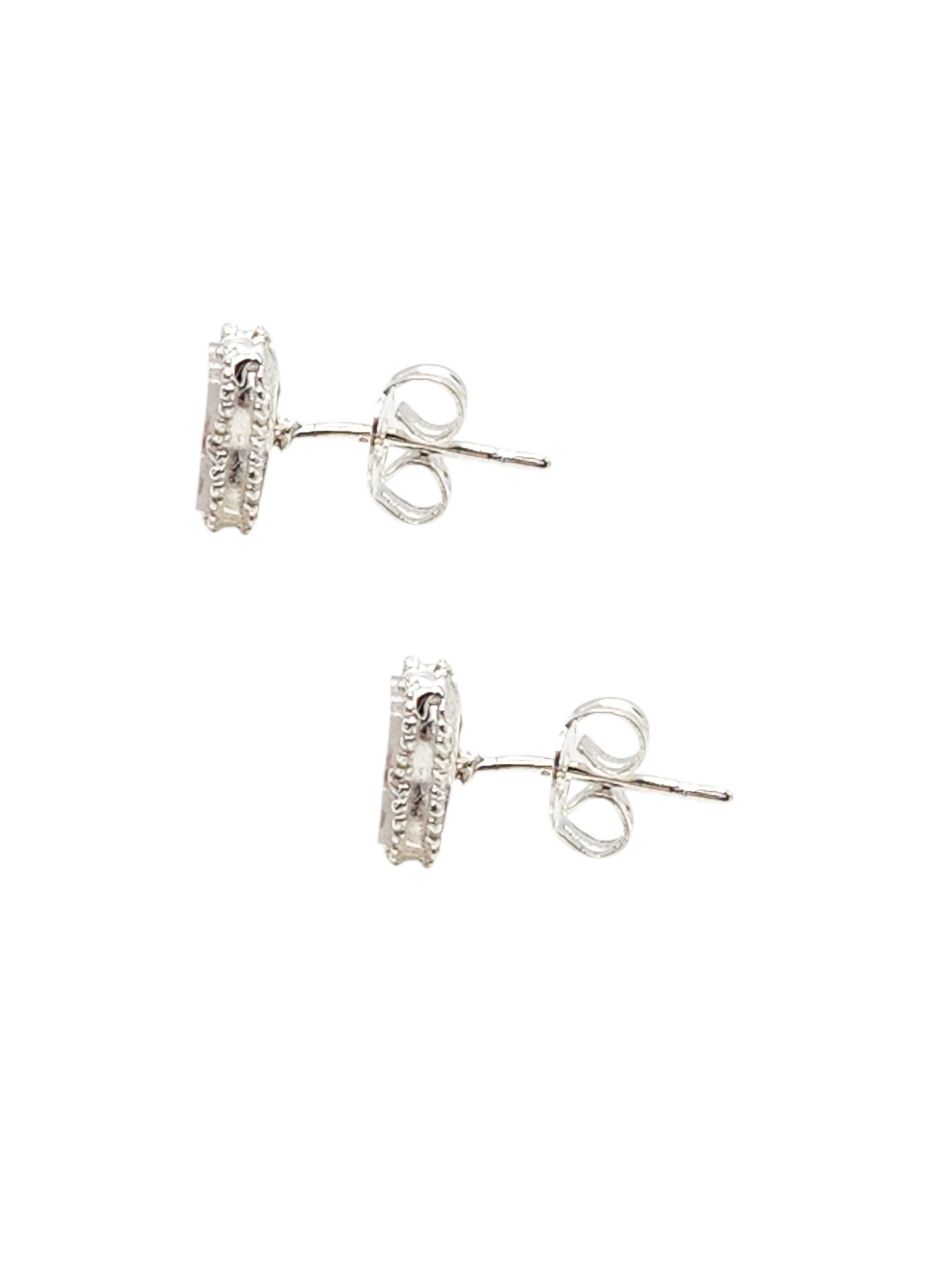 Pendiente Trébol color blanco Plata 925