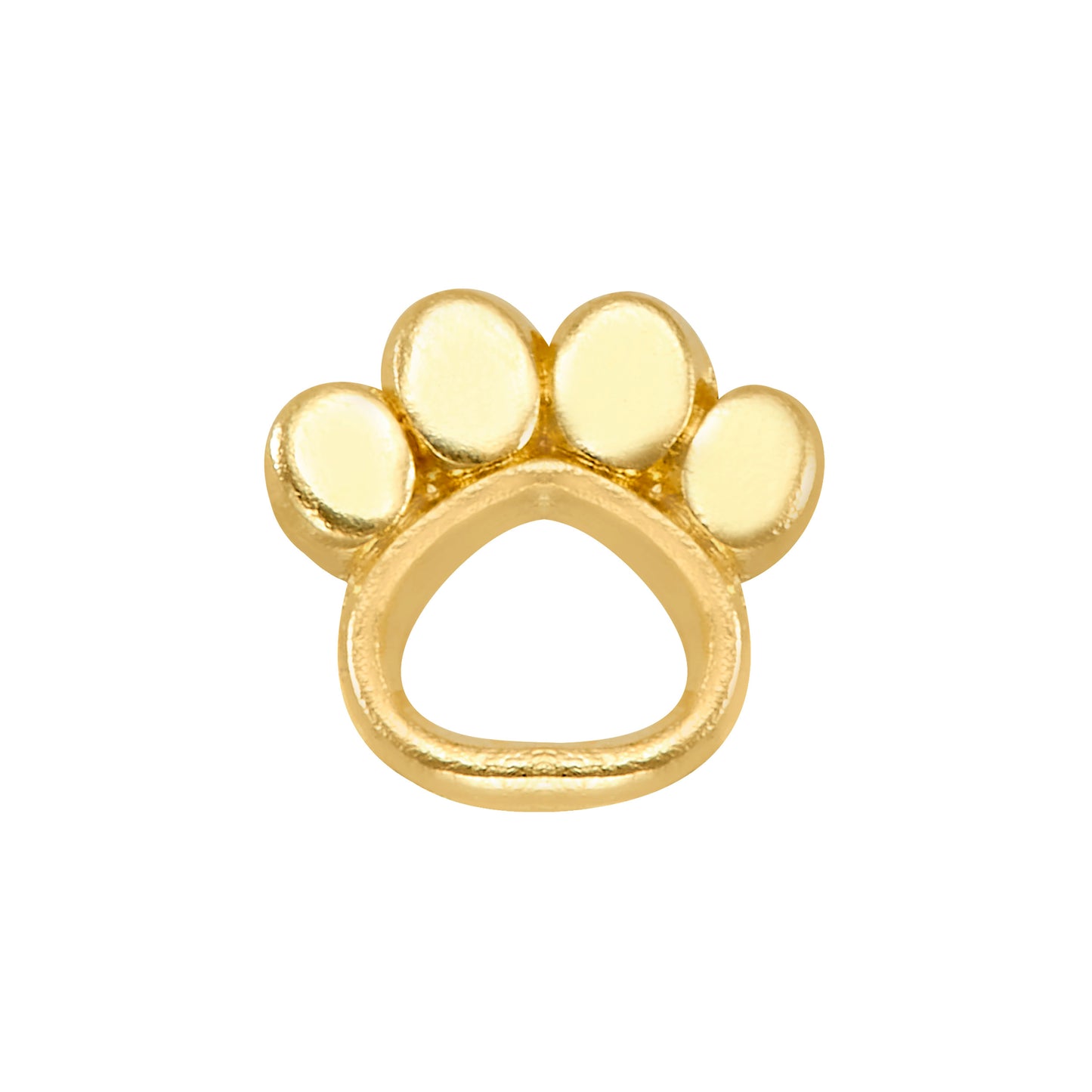 Par o Pieza de Broquel Mini Huella Perrito Silueta Oro de 10k DORADO