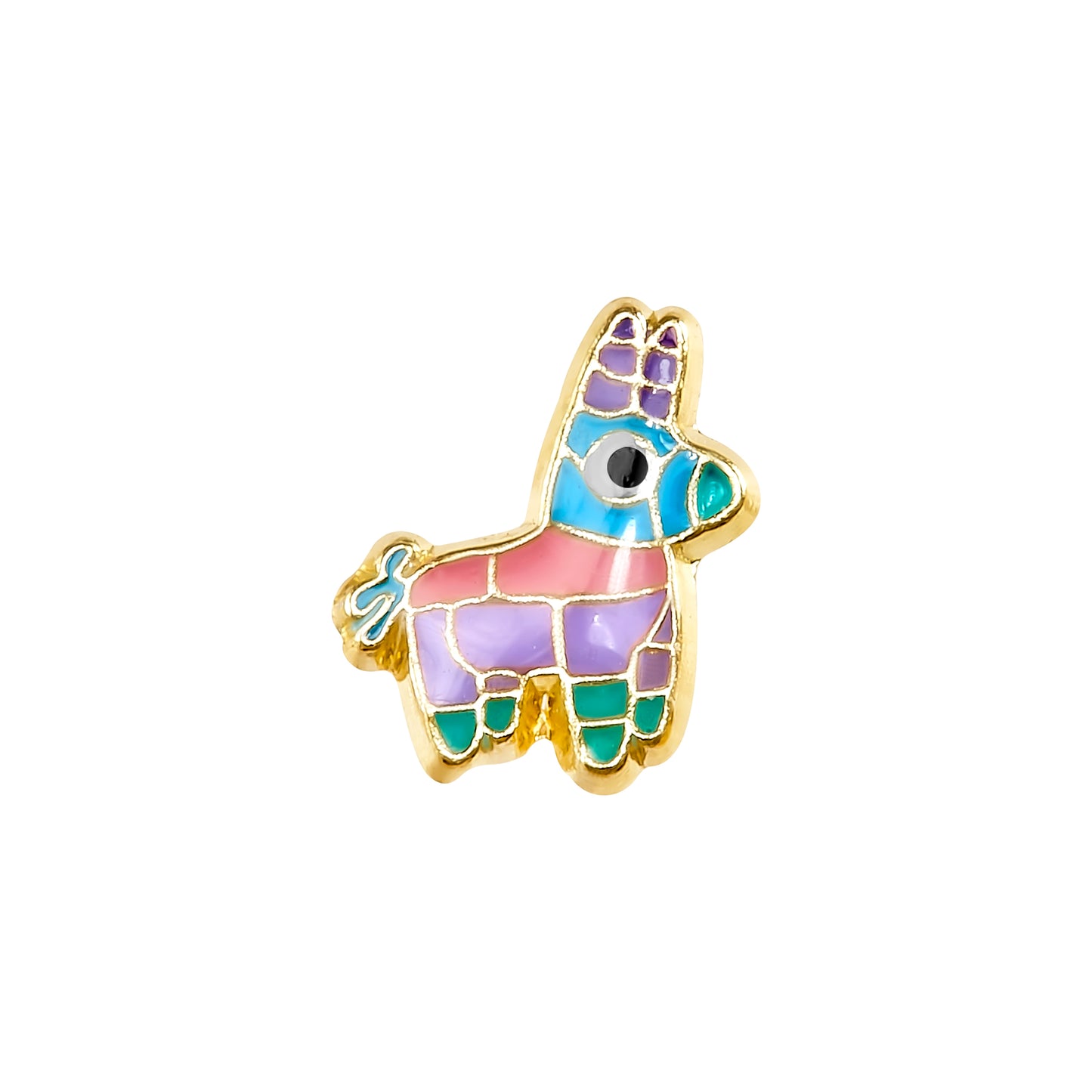 Par o Pieza de Broquel Piñata Mexicana Esmalte Oro 10k DORADO