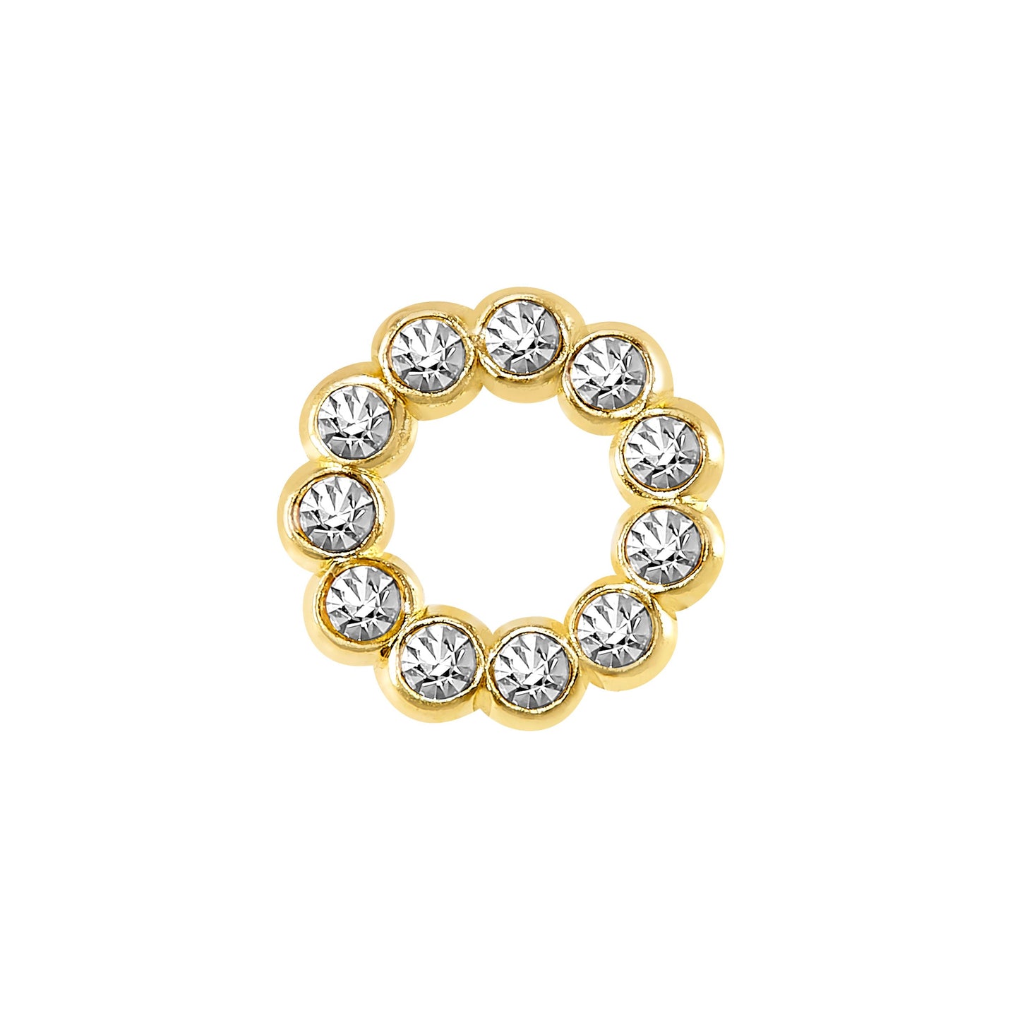 Par de Broquel dona pp piedra blanca y de colores oro 10k DORADO