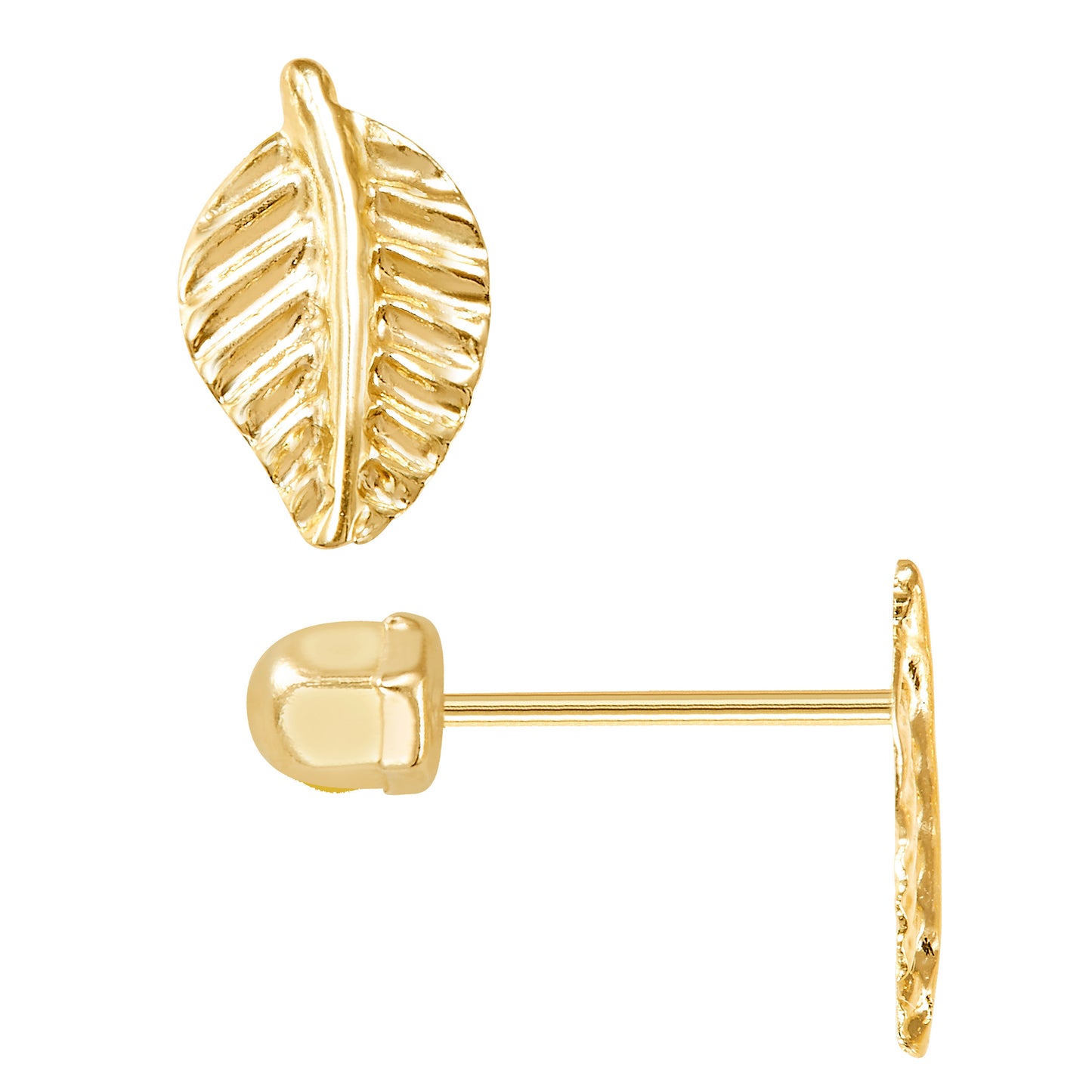 Par de Broquel hoja oro 10k DORADO