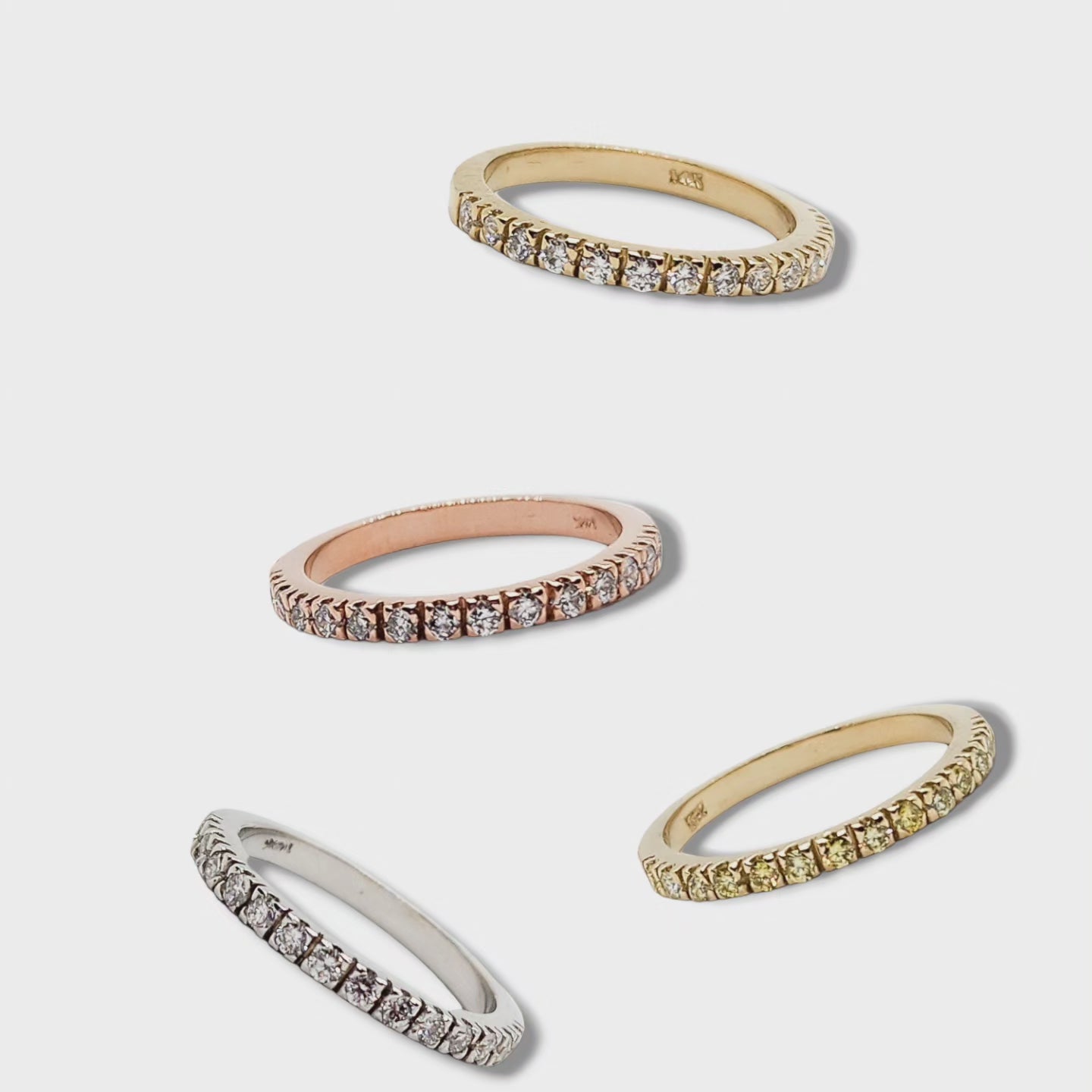 Anillo oro 14k media churumbela con diamantes naturales