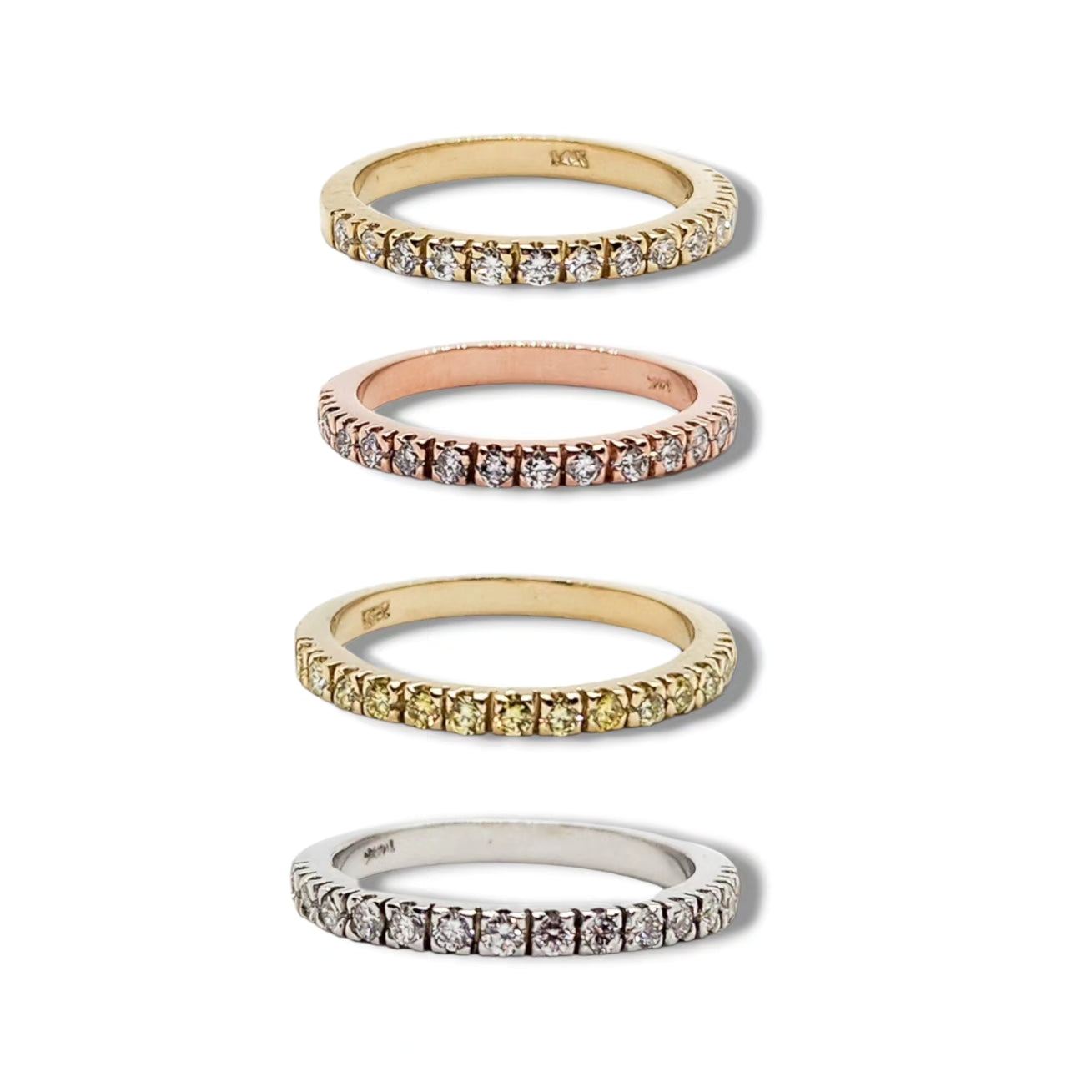 Anillo oro 14k media churumbela con diamantes naturales