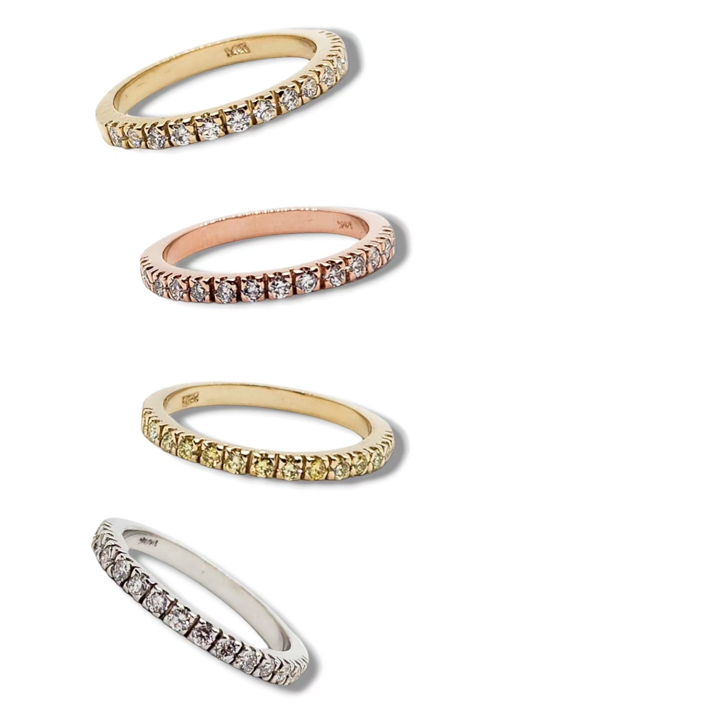Anillo oro 14k media churumbela con diamantes naturales