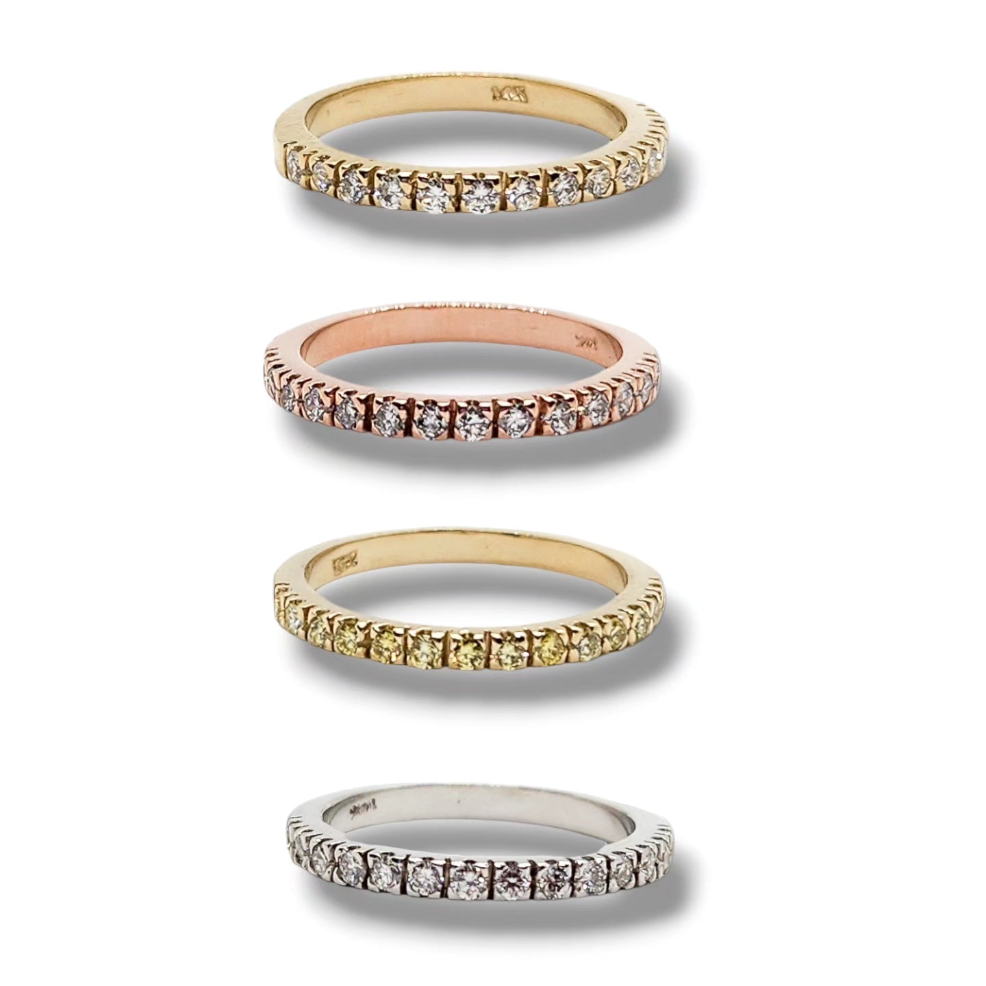 Anillo oro 14k media churumbela con diamantes naturales