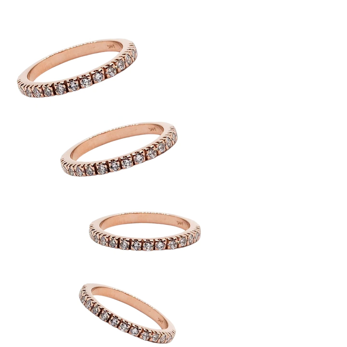 Anillo oro 14k media churumbela con diamantes naturales