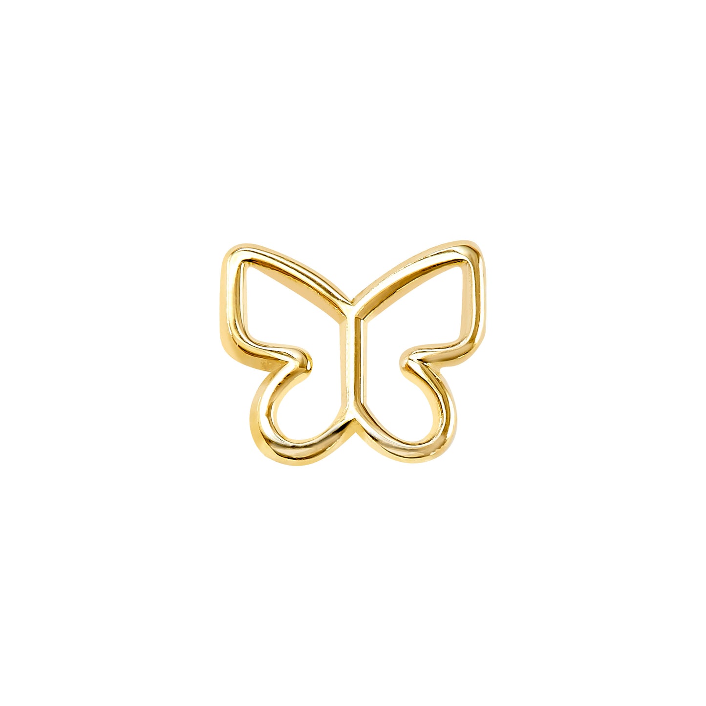 Par de Broquel mariposa monarca GDE silueta oro 10k DORADO