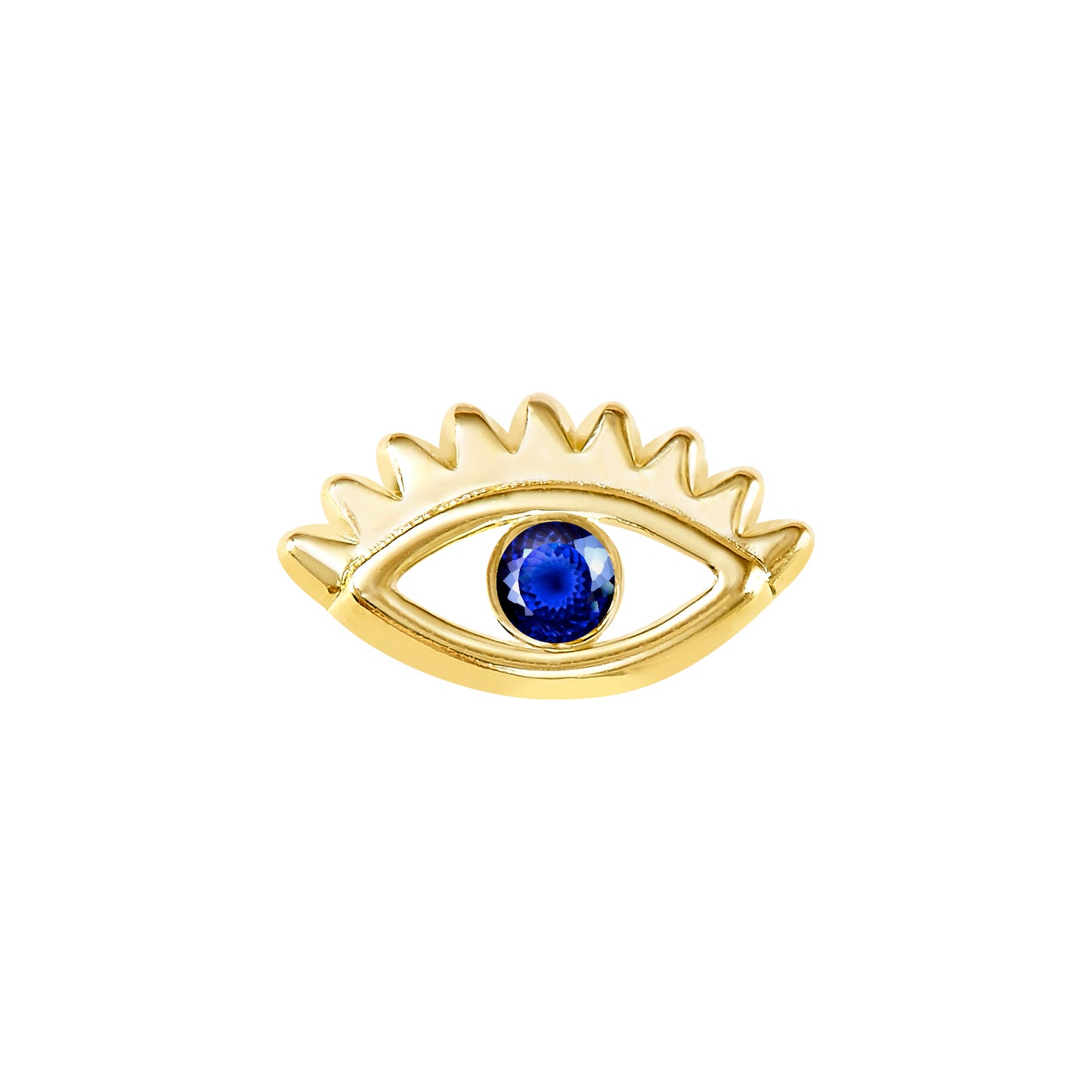 Par de Broquel ojo silueta con piedra azul oro 10k DORADO