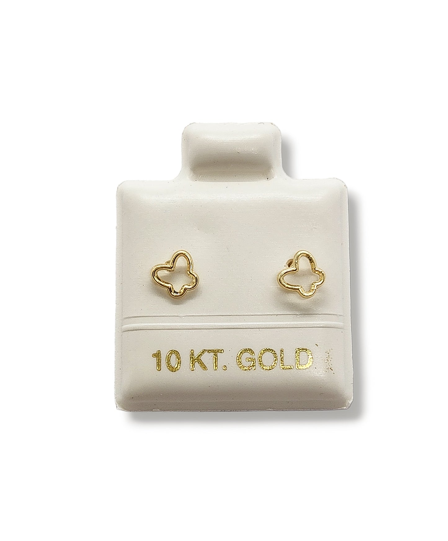 Par de Broqueles silueta mariposa oro 10k