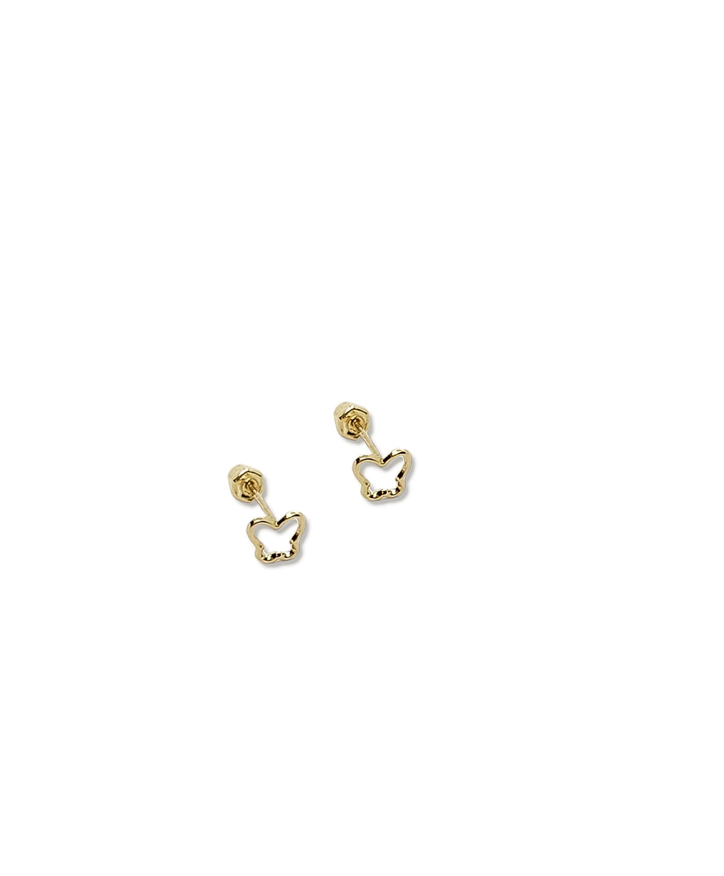 Par de Broqueles silueta mariposa oro 10k