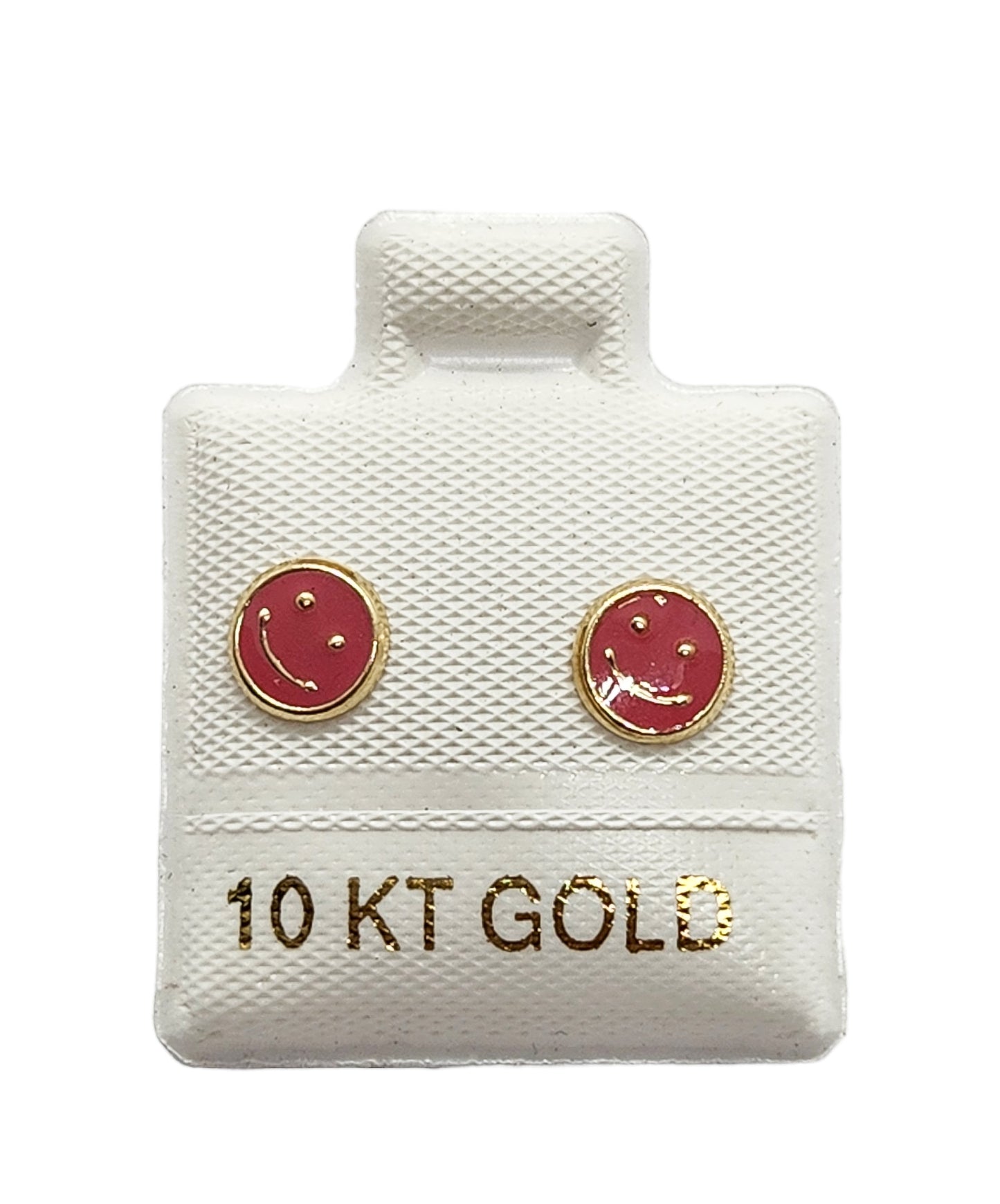 Par de Broquel Carita feliz varios colores Oro 10k