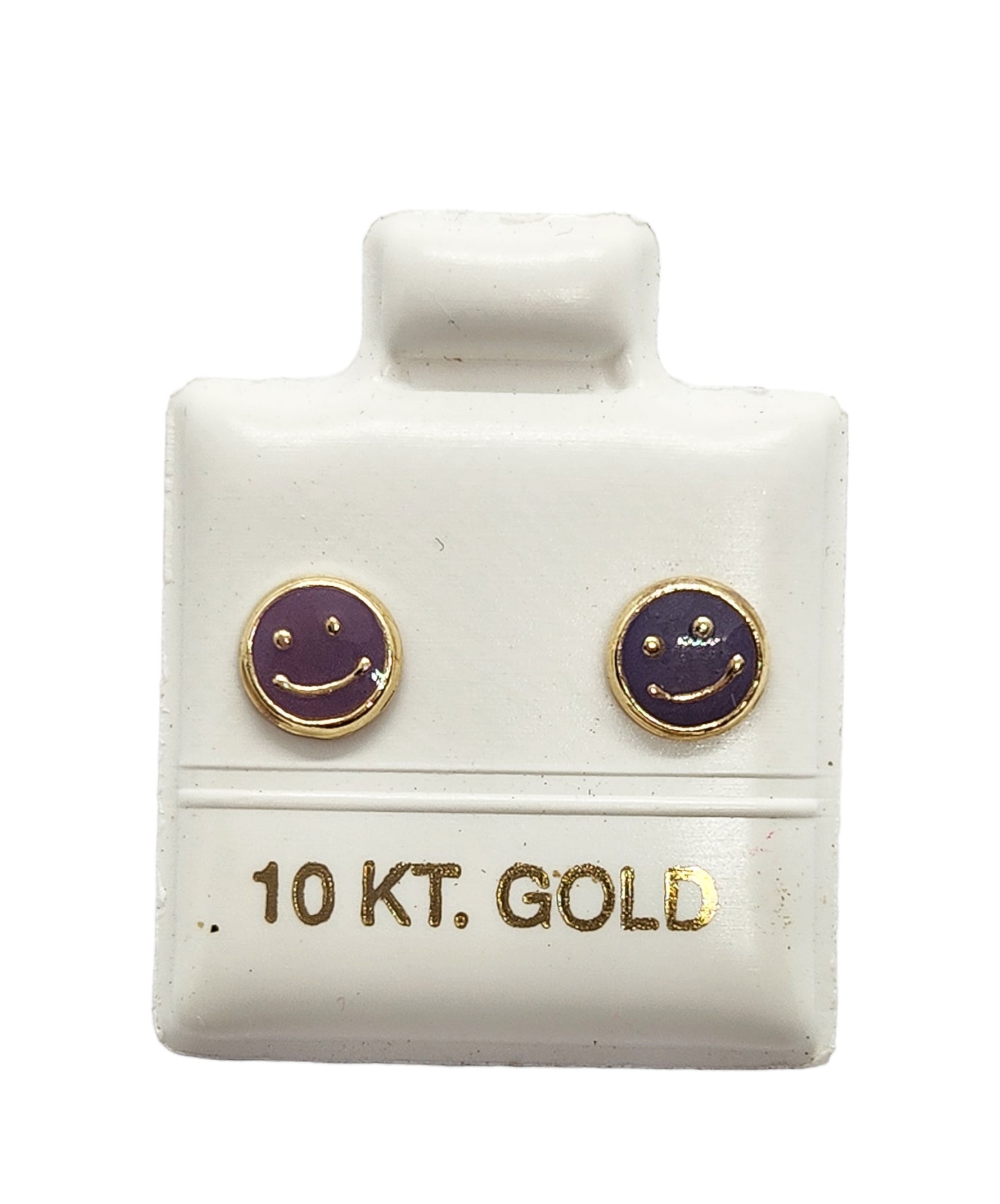 Par de Broquel Carita feliz varios colores Oro 10k