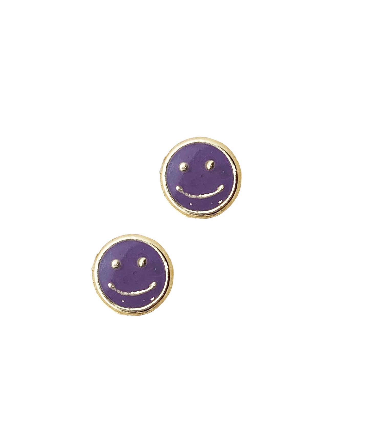 Par de Broquel Carita feliz varios colores Oro 10k