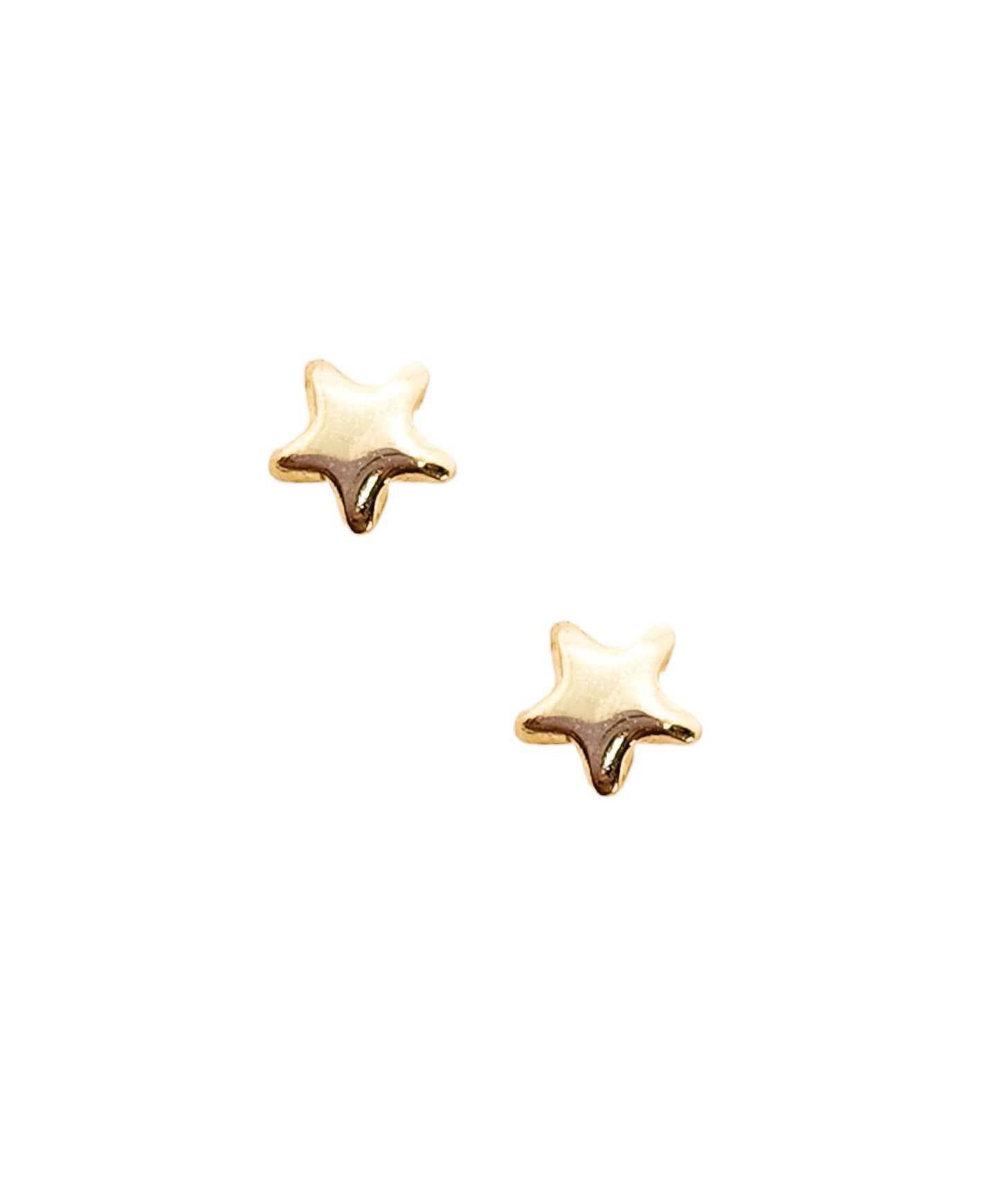 Par o Pieza de Broquel Estrella Mini Oro 10k DORADO