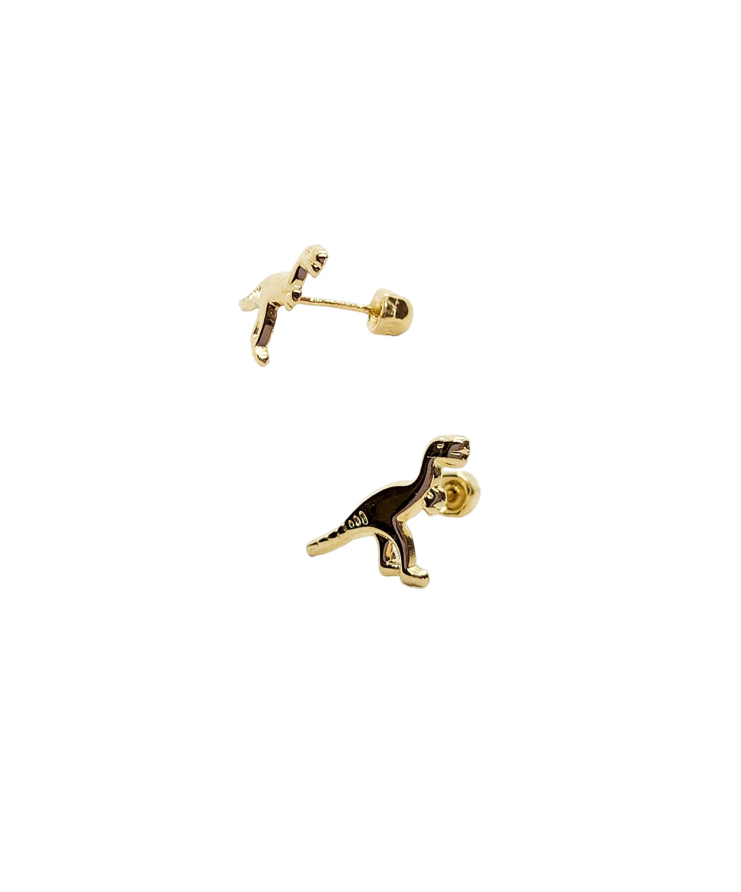 Par de Broquel dinosaurio oro 10k DORADO