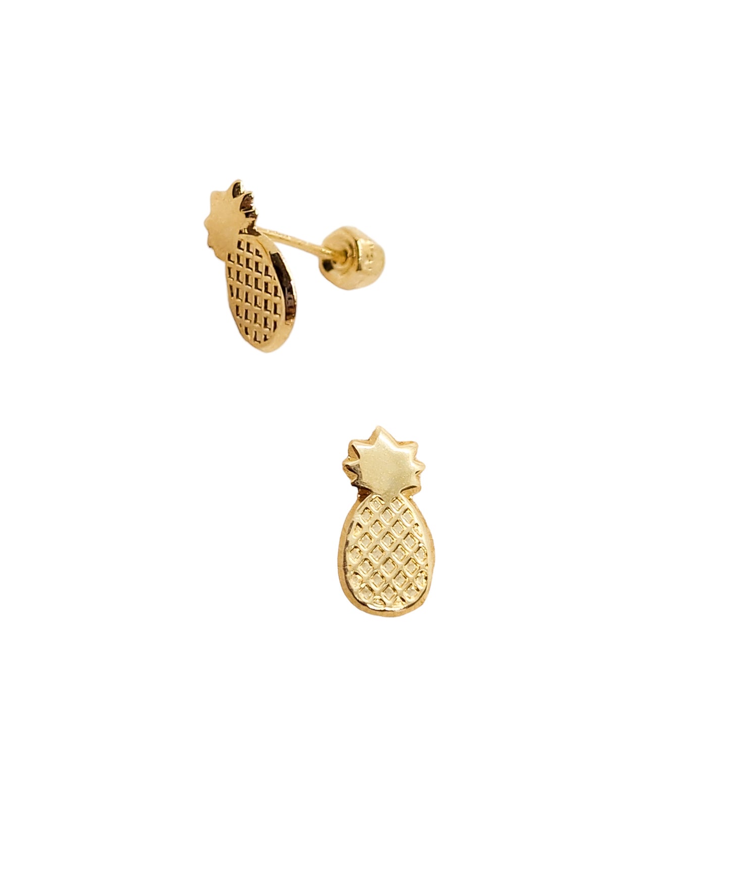 Par de Broquel piña oro 10k DORADO