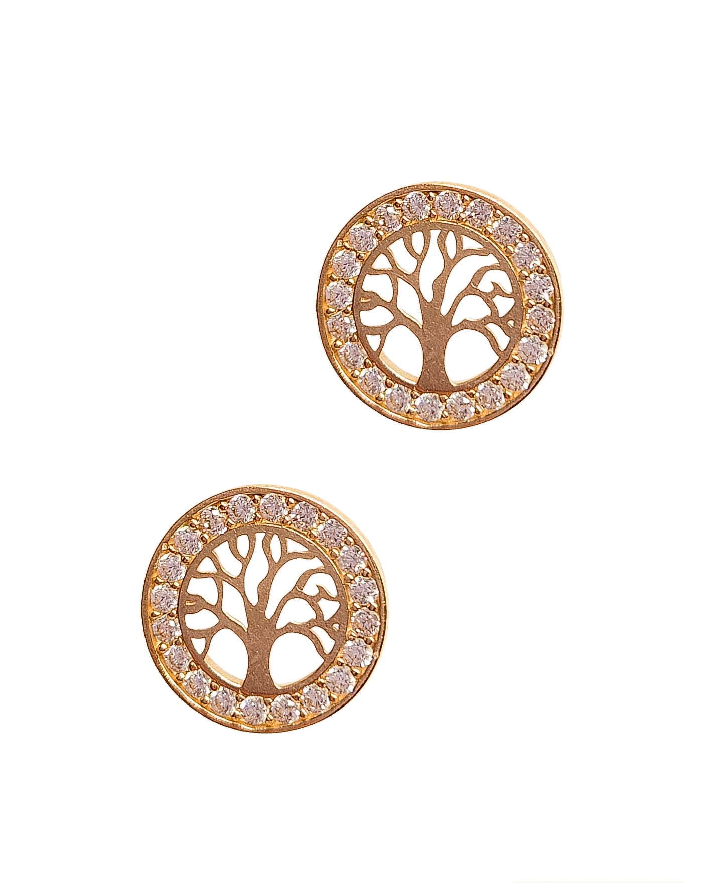 Aretes en forma de árbol de la vida oro 10k