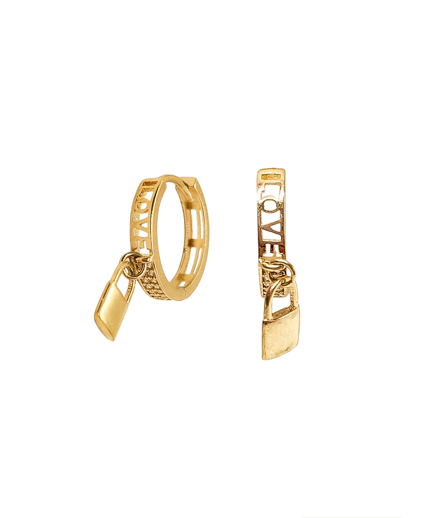 Huggies LOVE con dije colgante en forma de candado oro 10k
