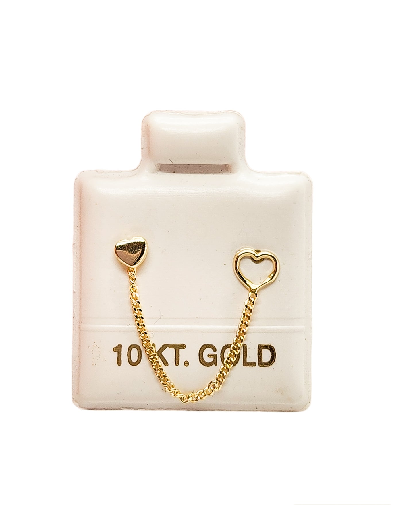 Pieza broquel de cadenita corazón oro 10k