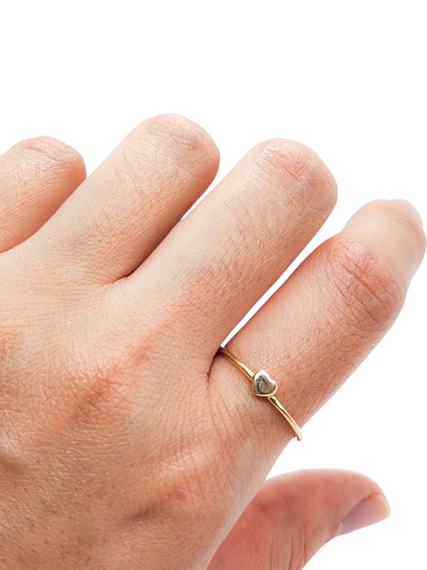 Anillo corazón liso oro 10k