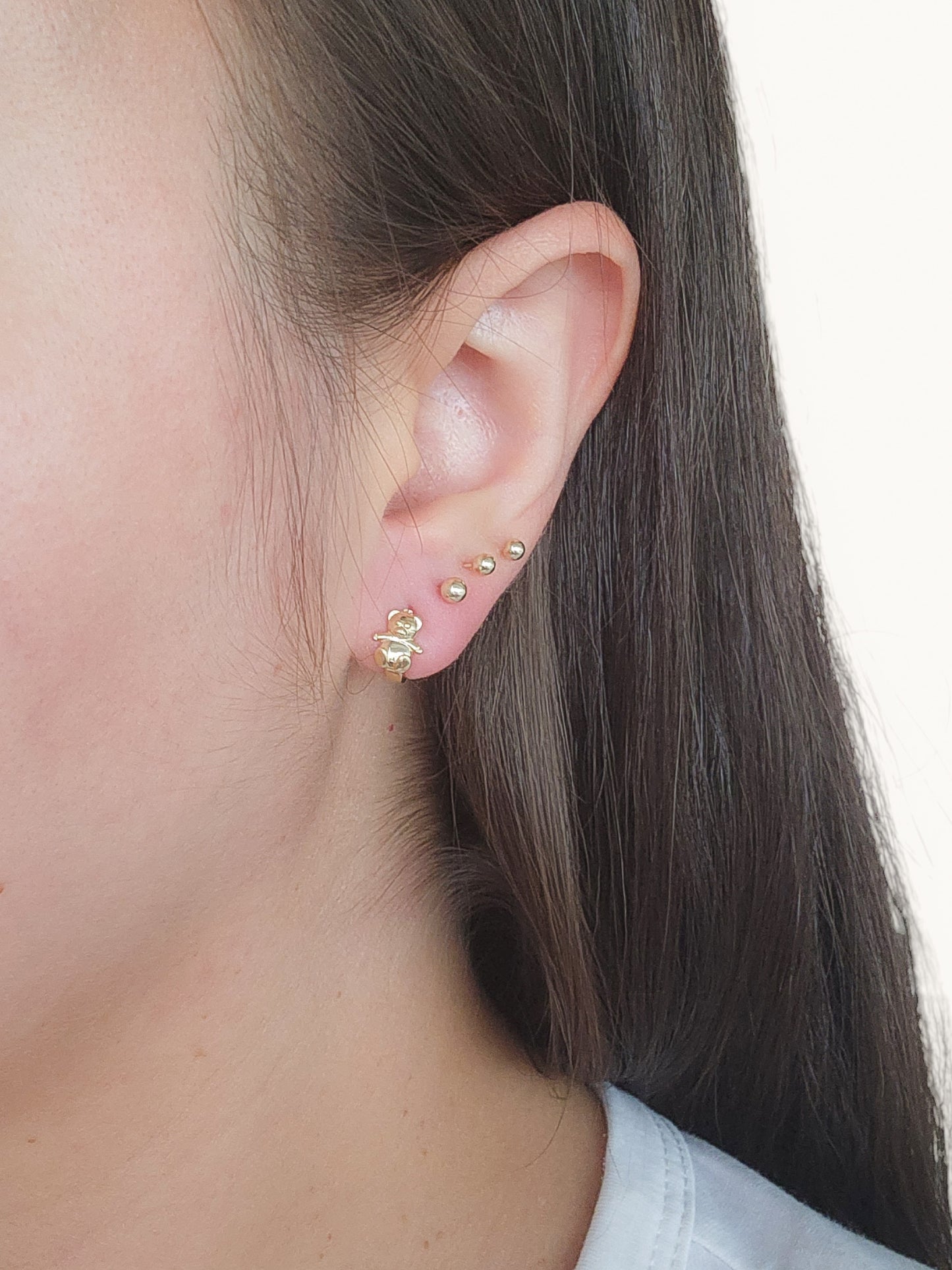 Aretes osito (especial para niñas) oro 10k