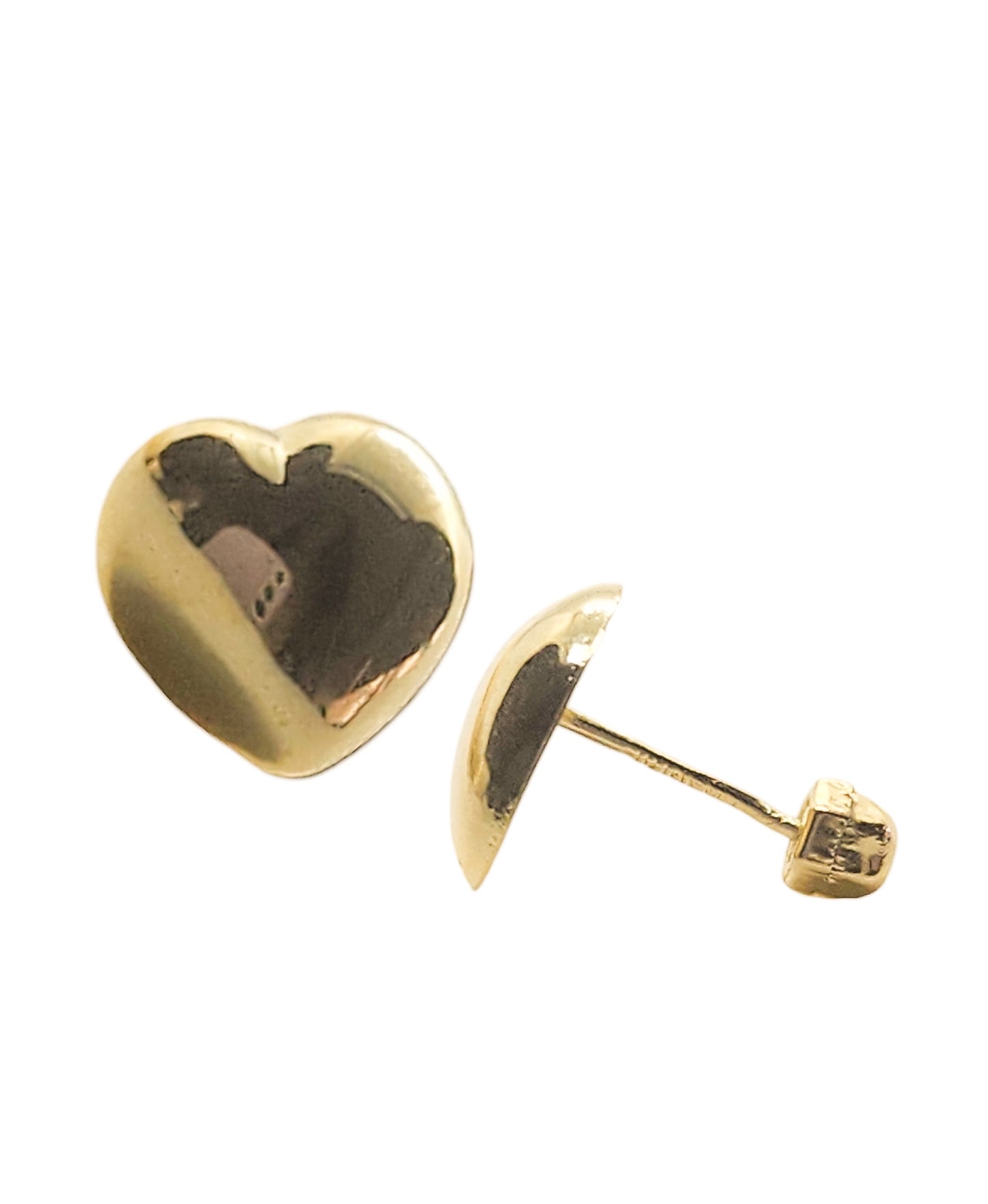 Par de Broquel corazón estilo chunky (grande y chico) oro 10k DORADO