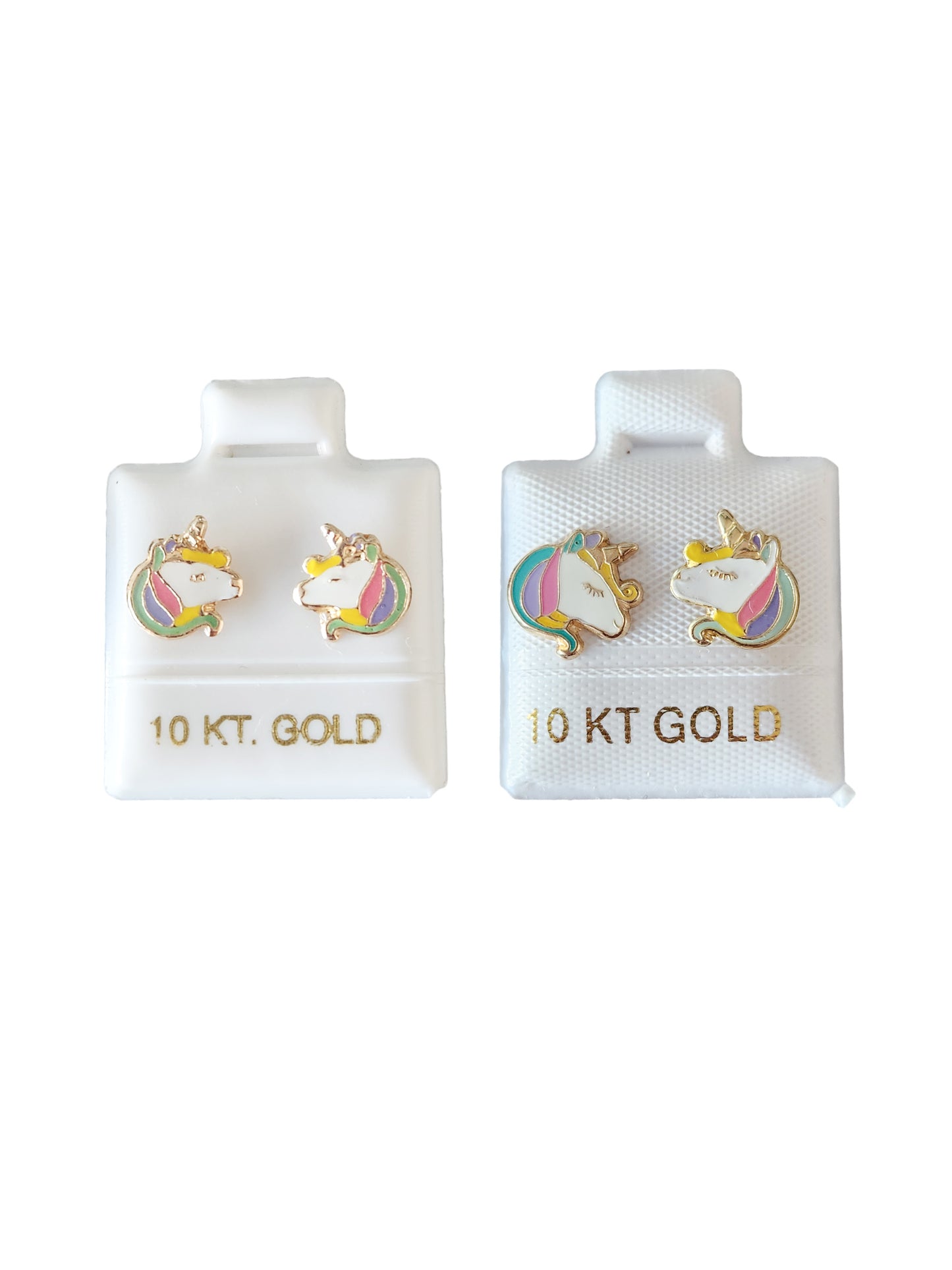 Par de Broquel unicornio (2 tamaños) oro 10k DORADO