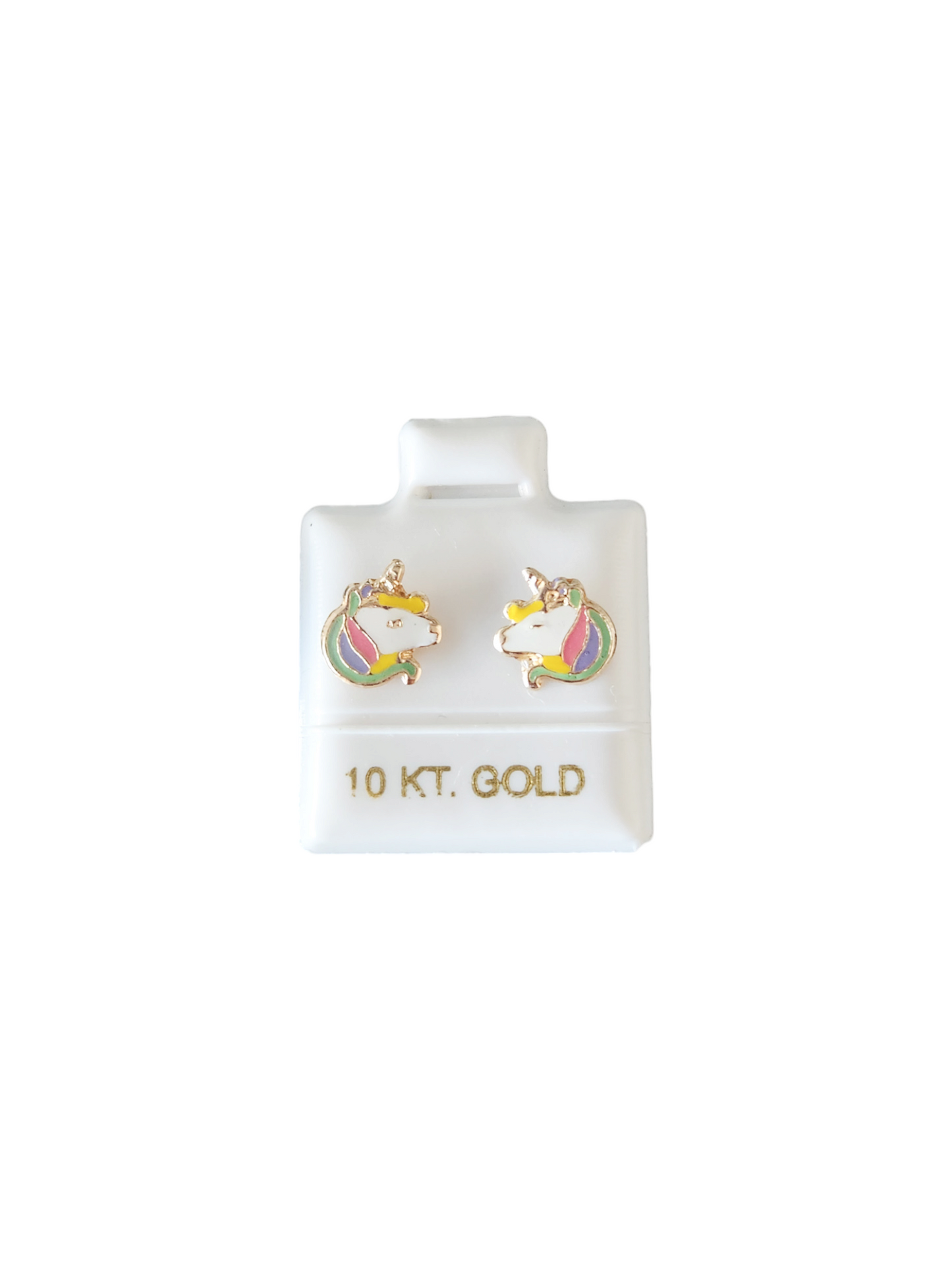 Par de Broquel unicornio (2 tamaños) oro 10k DORADO