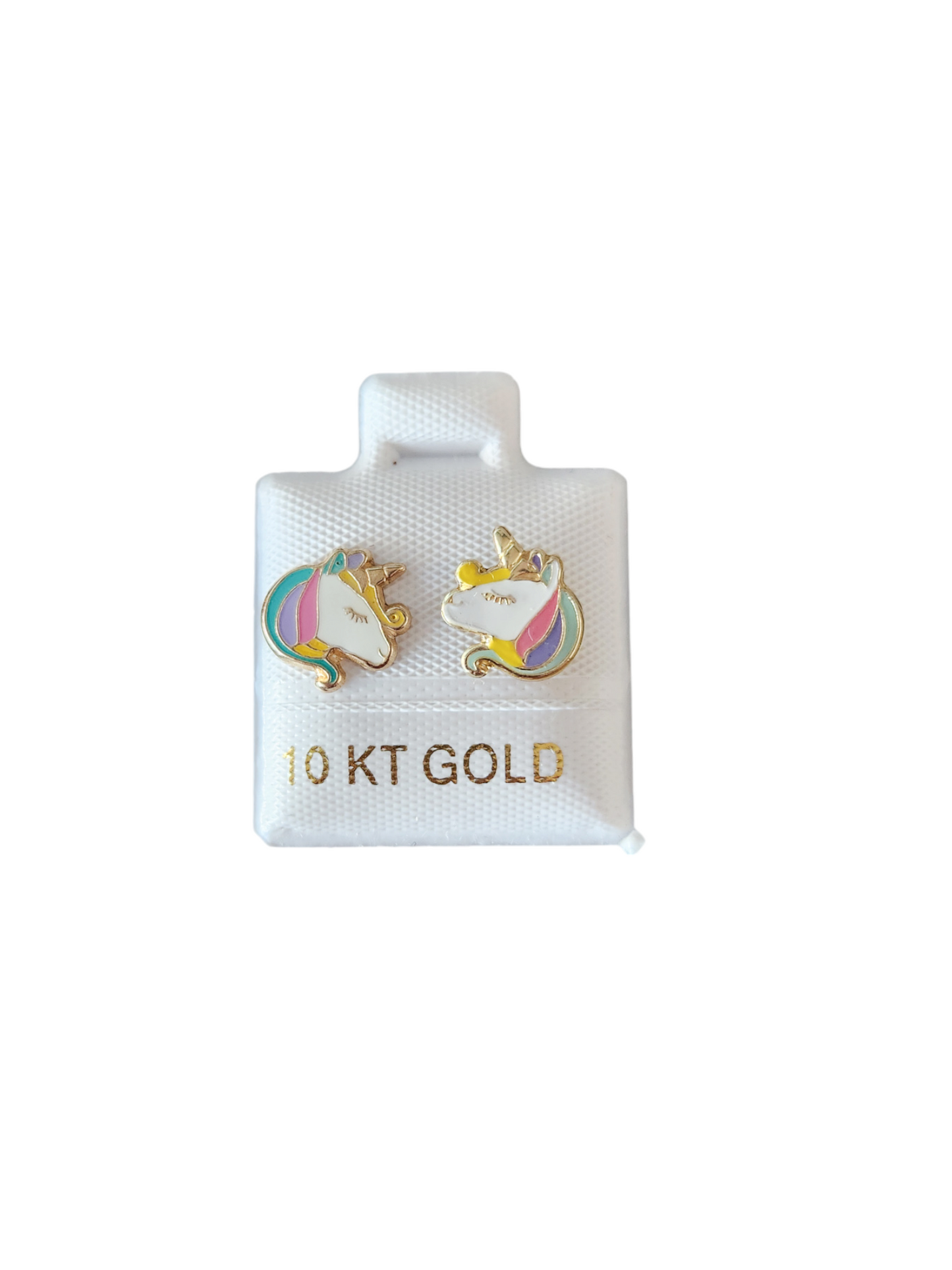 Par de Broquel unicornio (2 tamaños) oro 10k DORADO