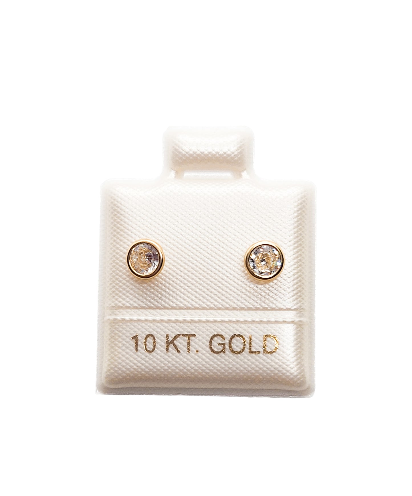 Par o Pieza de Broquel Bisel Básico Liso Blanco Oro 10k